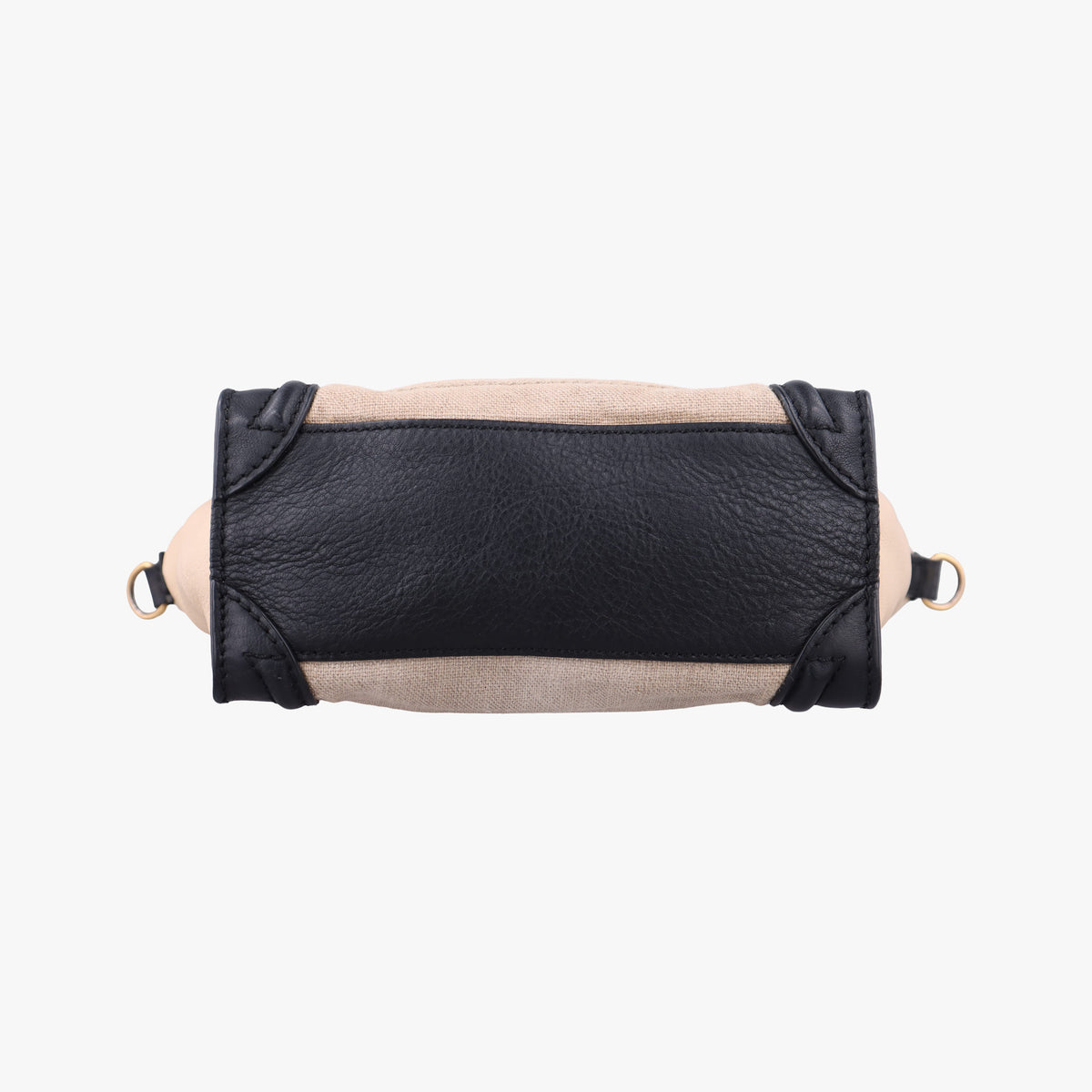 Pre-owned Celine luggage nano shopper Ivory×black×brown Canvas×leather  shoulderbag | stylenewstar