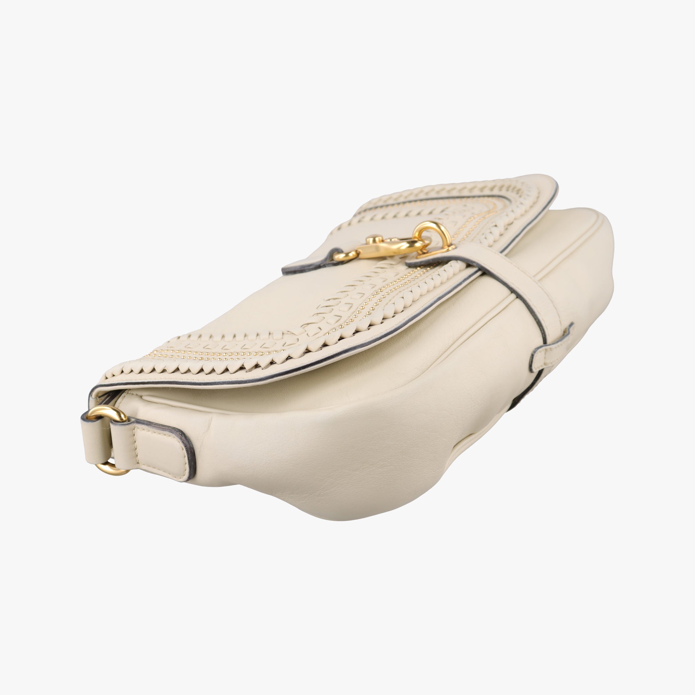 Secondhand Gucci Tassel Handmade Medium Flap White Leather 263954 shoulderbag | stylenewstar