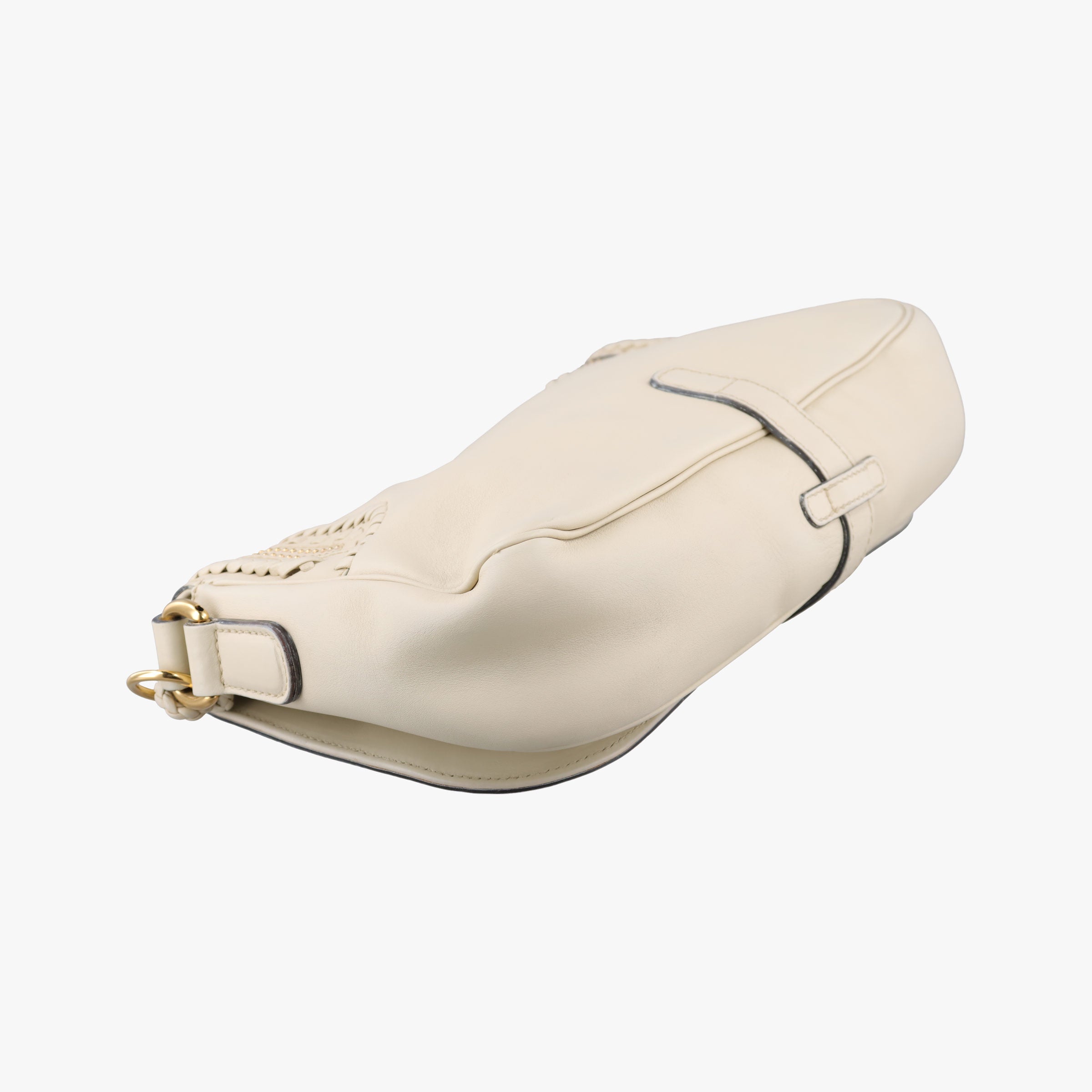 Secondhand Gucci Tassel Handmade Medium Flap White Leather 263954 shoulderbag | stylenewstar