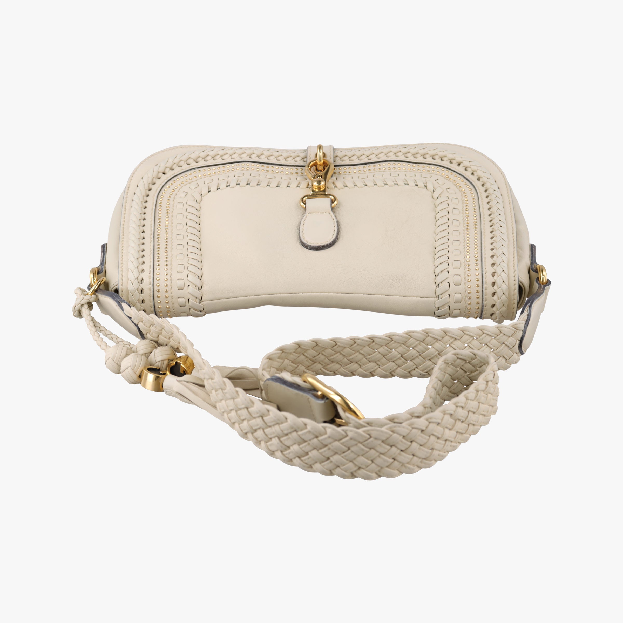Secondhand Gucci Tassel Handmade Medium Flap White Leather 263954 shoulderbag | stylenewstar