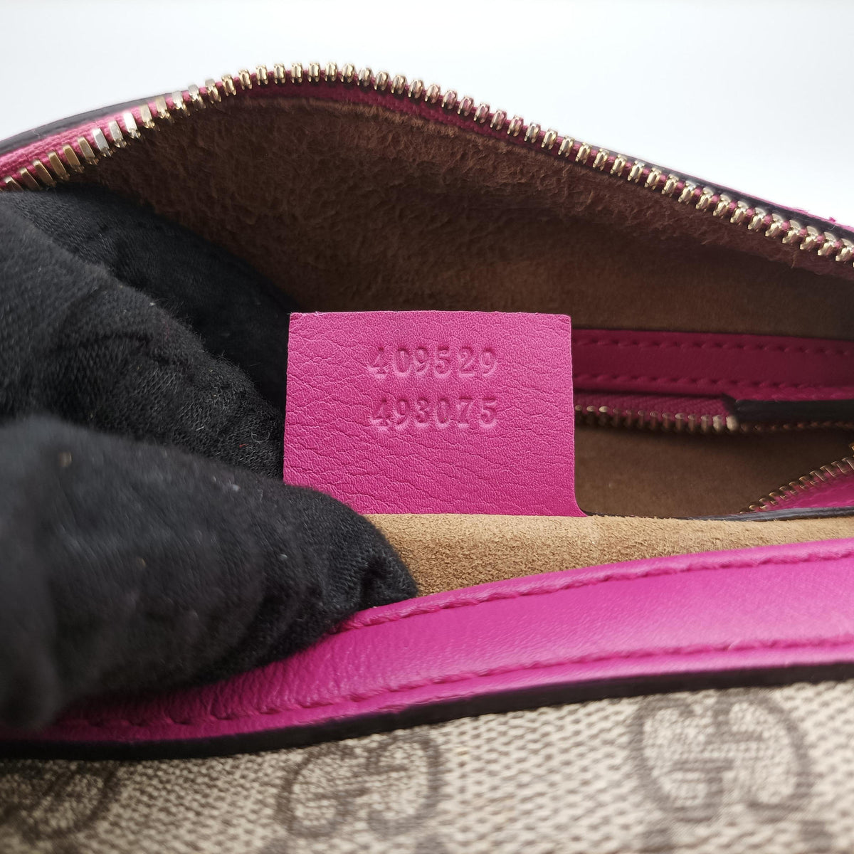Secondhand Gucci GG SUPREME beige×red×pink PVC coated canvas×Leather 409529 shoulderbag | stylenewstar
