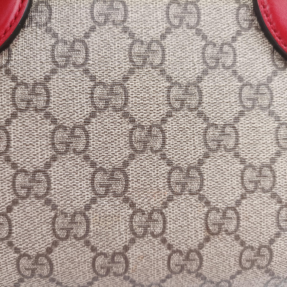 Secondhand Gucci GG SUPREME beige×red×pink PVC coated canvas×Leather 409529 shoulderbag | stylenewstar