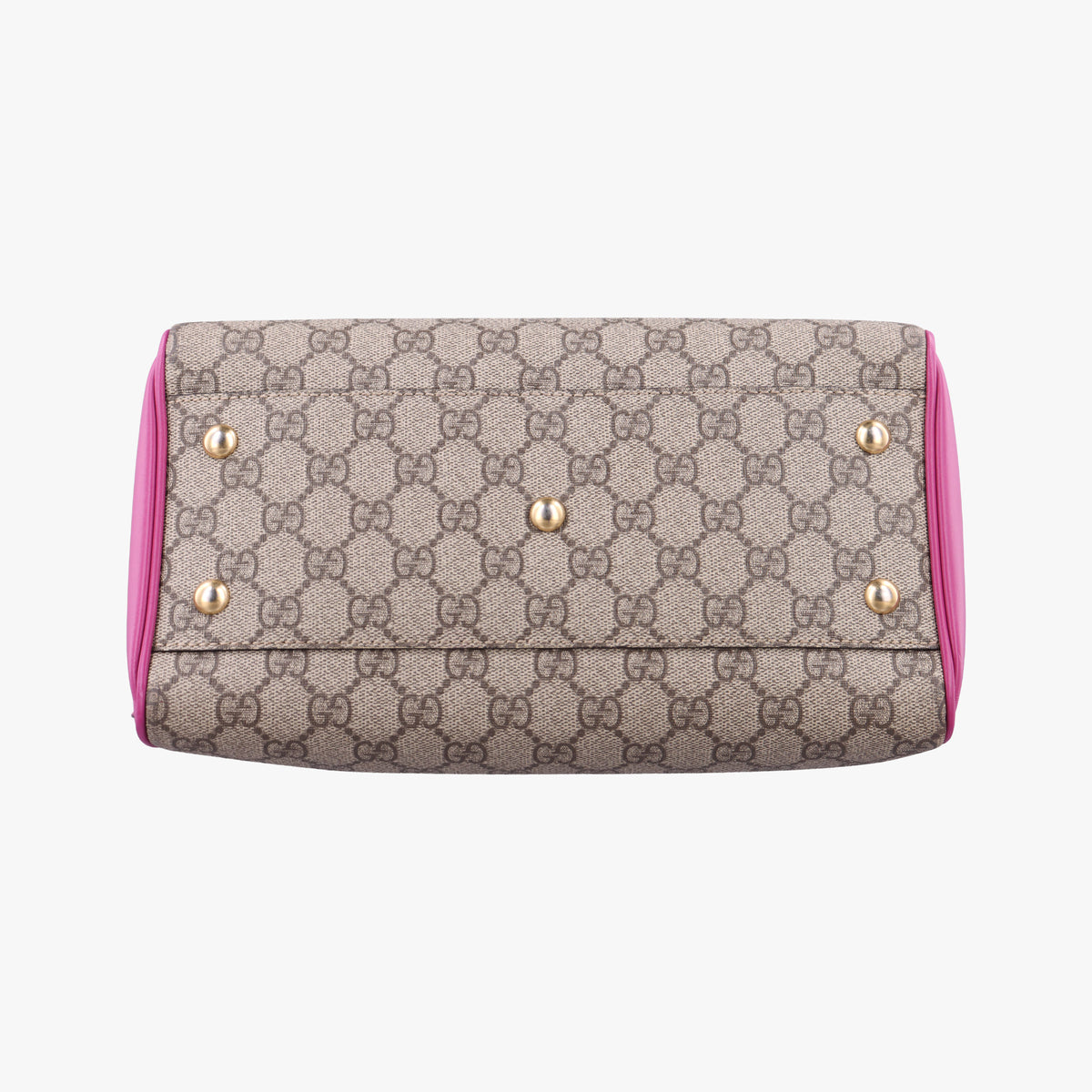 Pre-owned Gucci GG SUPREME beige×red×pink PVC coated canvas×Leather 409529 shoulderbag | stylenewstar