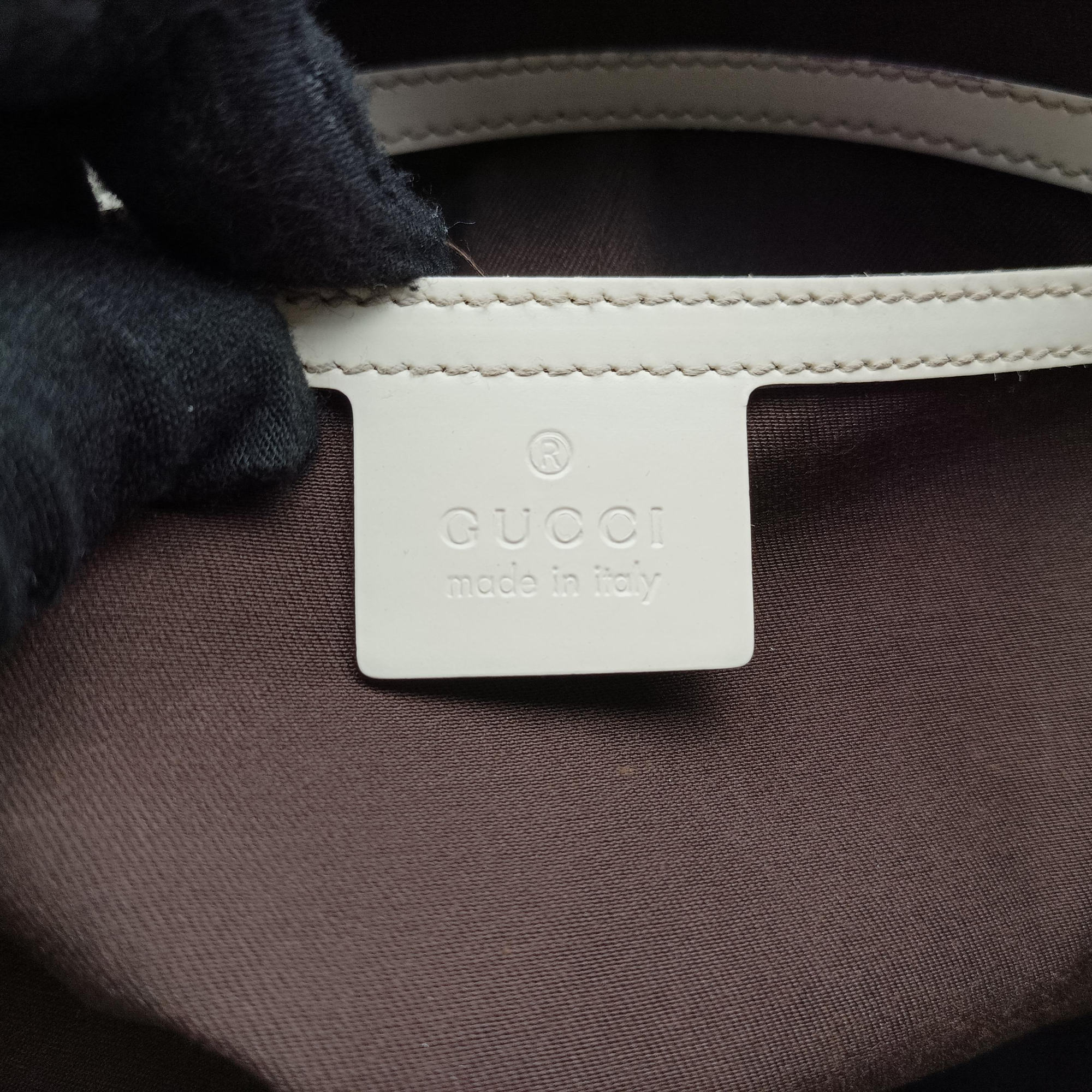 Pre-owned Gucci New Jackie Brown×White PVC coated canvas×Leather 203494 handbag | stylenewstar