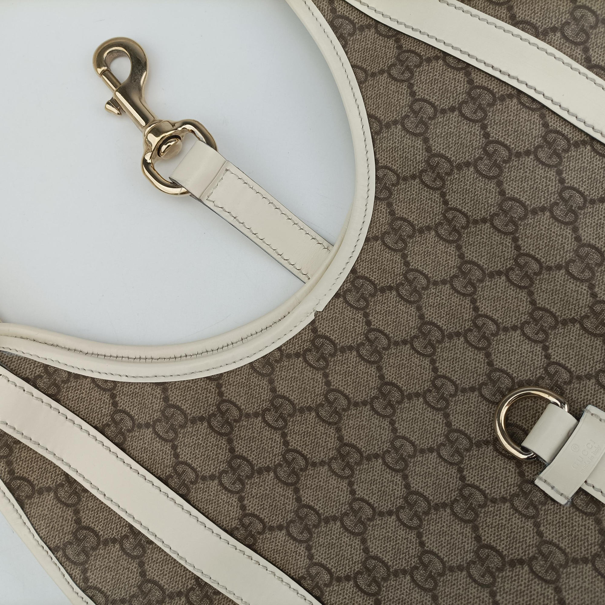 Pre-owned Gucci New Jackie Brown×White PVC coated canvas×Leather 203494 handbag | stylenewstar
