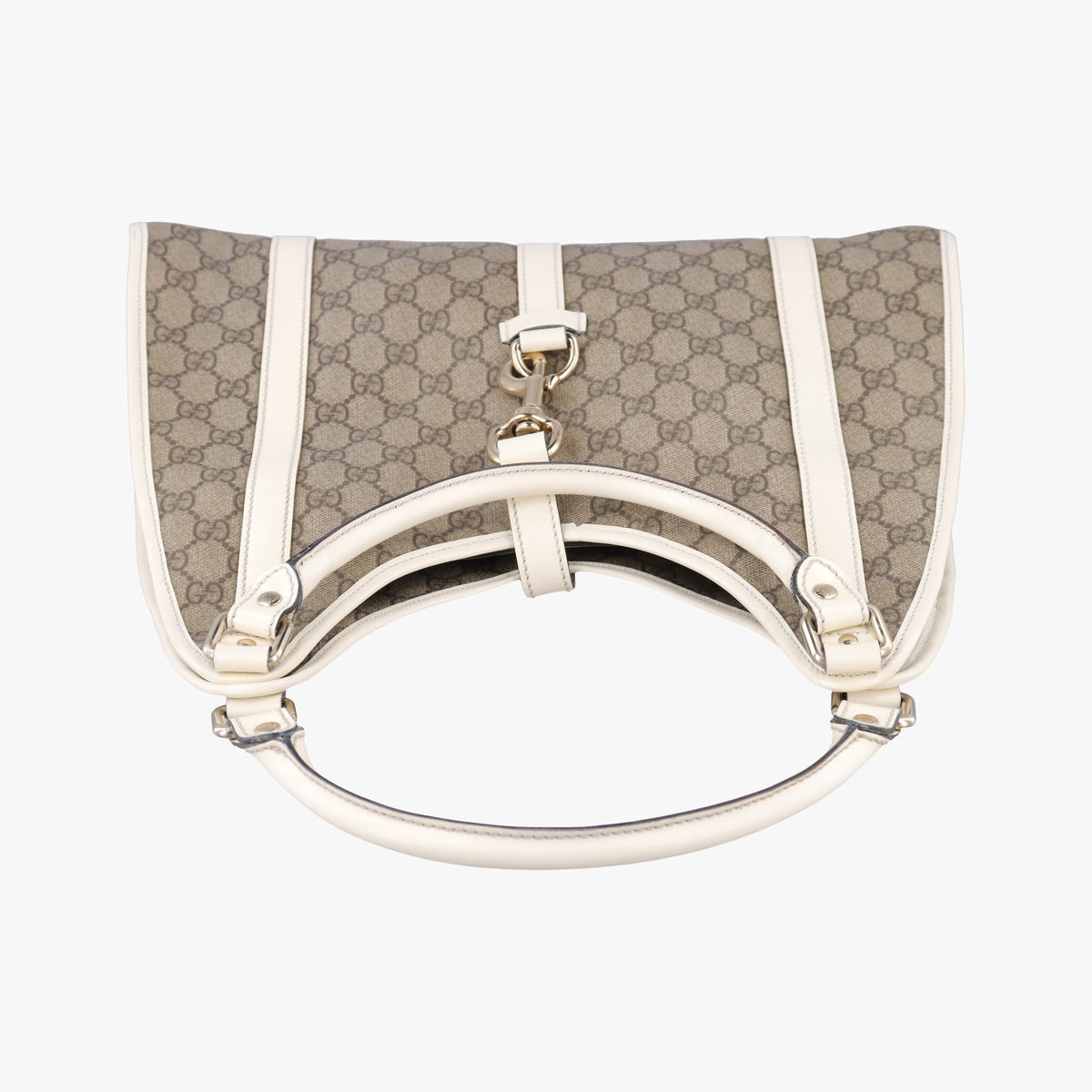 Pre-owned Gucci New Jackie Brown×White PVC coated canvas×Leather 203494 handbag | stylenewstar