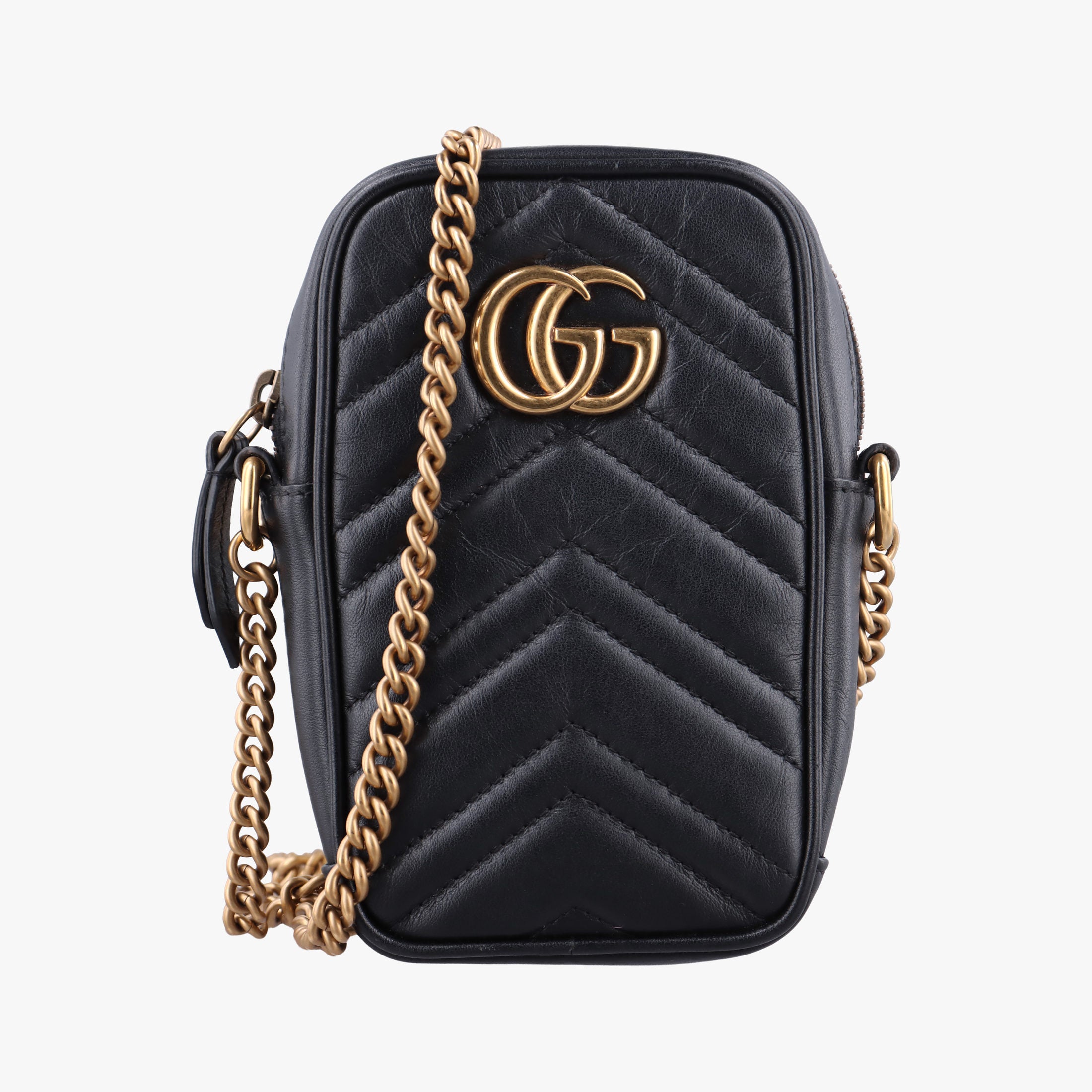 Pre-owned Gucci GG Marmont Black Leather 598597 shoulderbag | stylenewstar