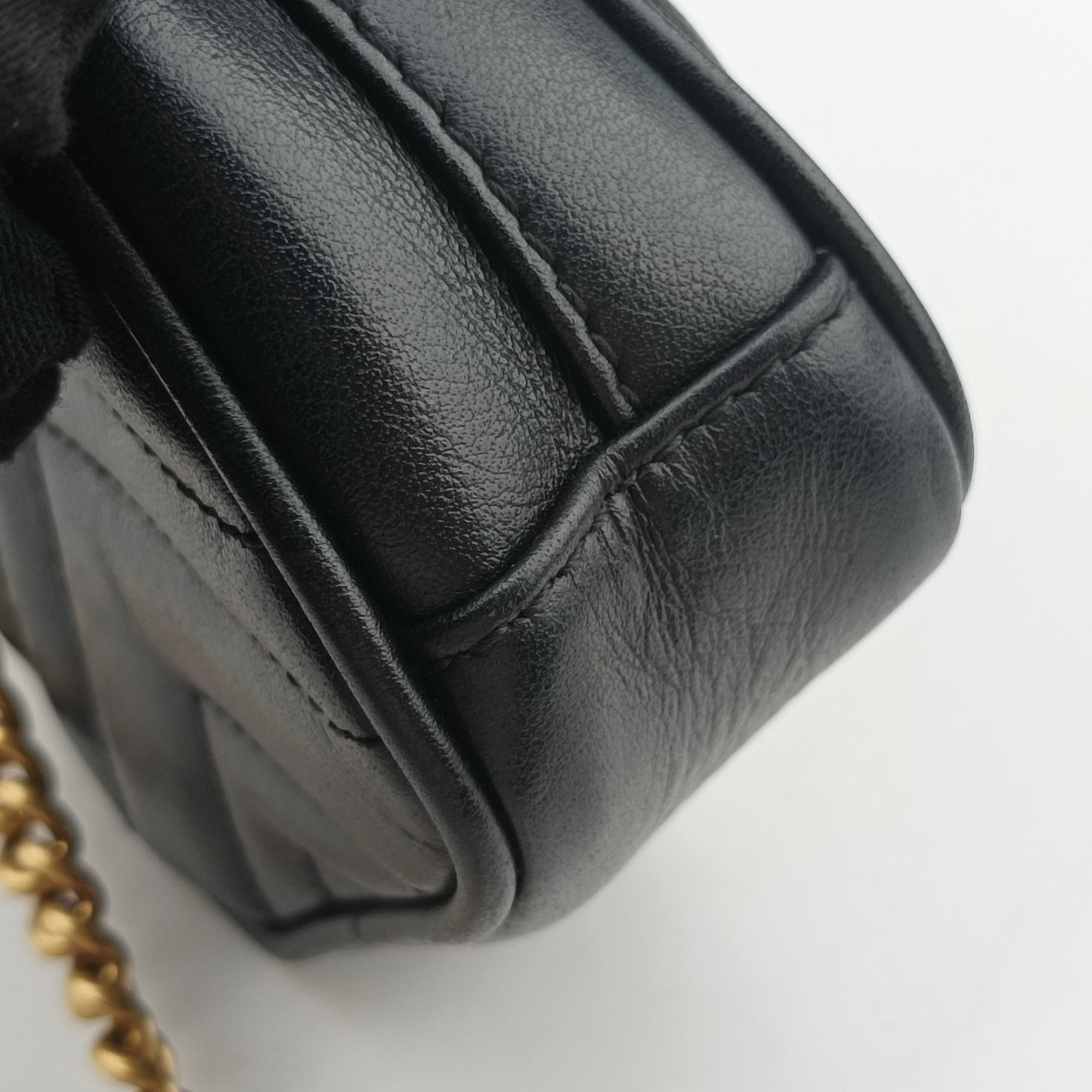 Pre-owned Gucci GG Marmont Black Leather 598597 shoulderbag | stylenewstar