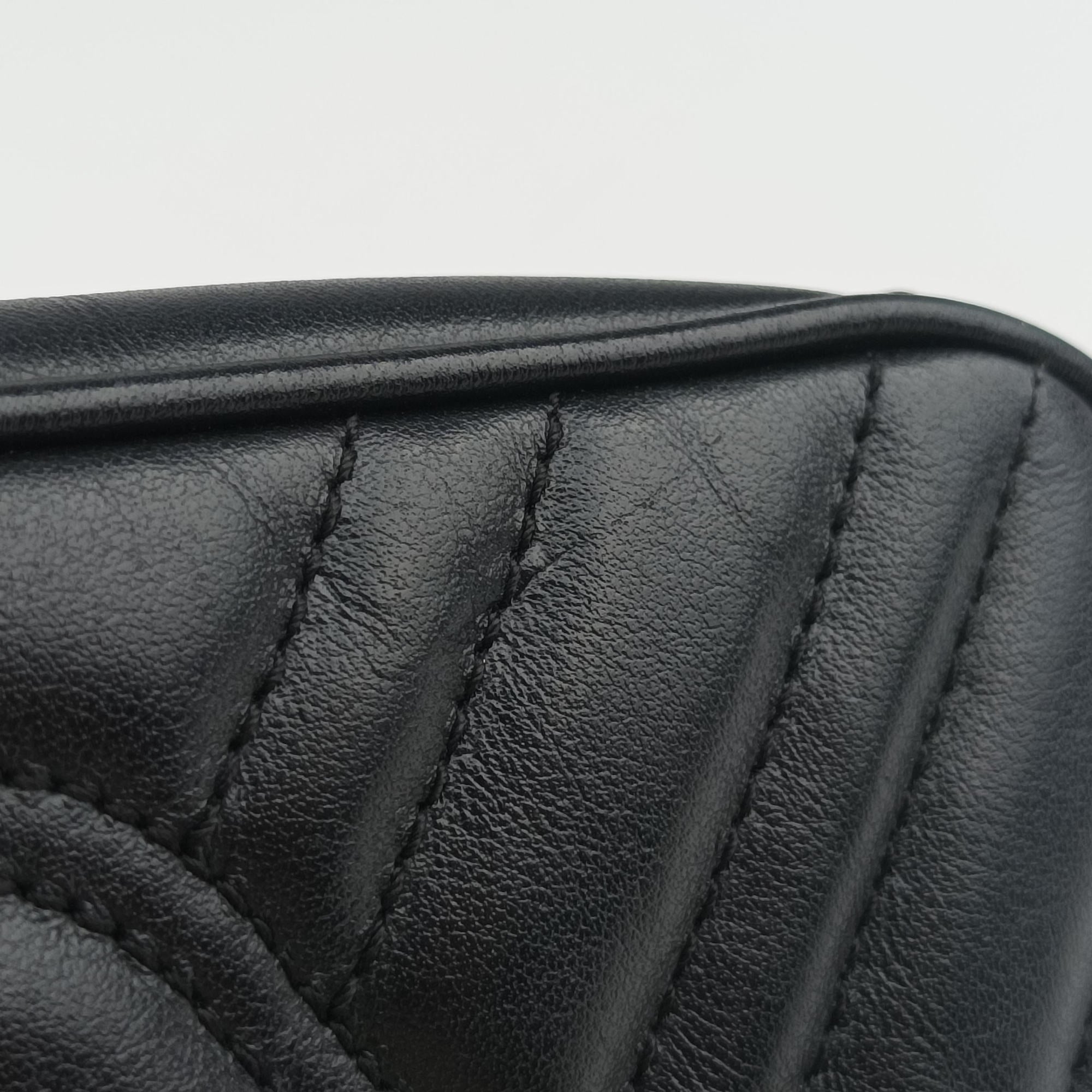 Pre-owned Gucci GG Marmont Black Leather 598597 shoulderbag | stylenewstar