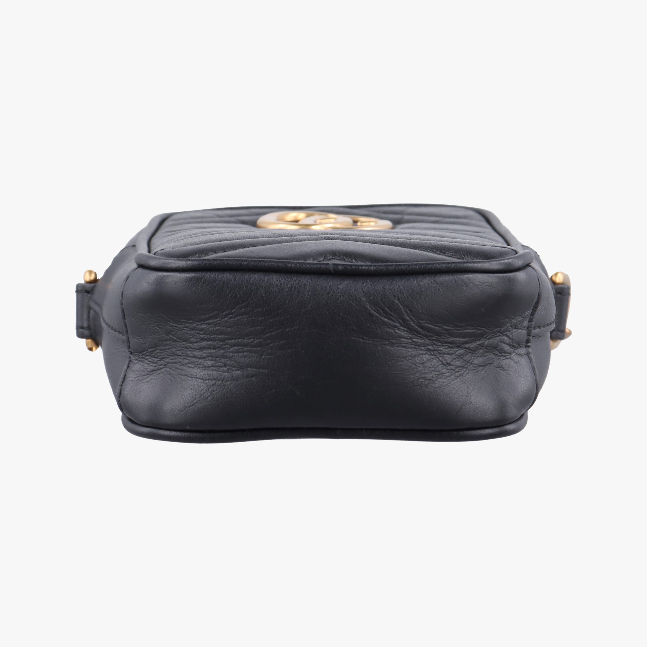 Pre-owned Gucci GG Marmont Black Leather 598597 shoulderbag | stylenewstar