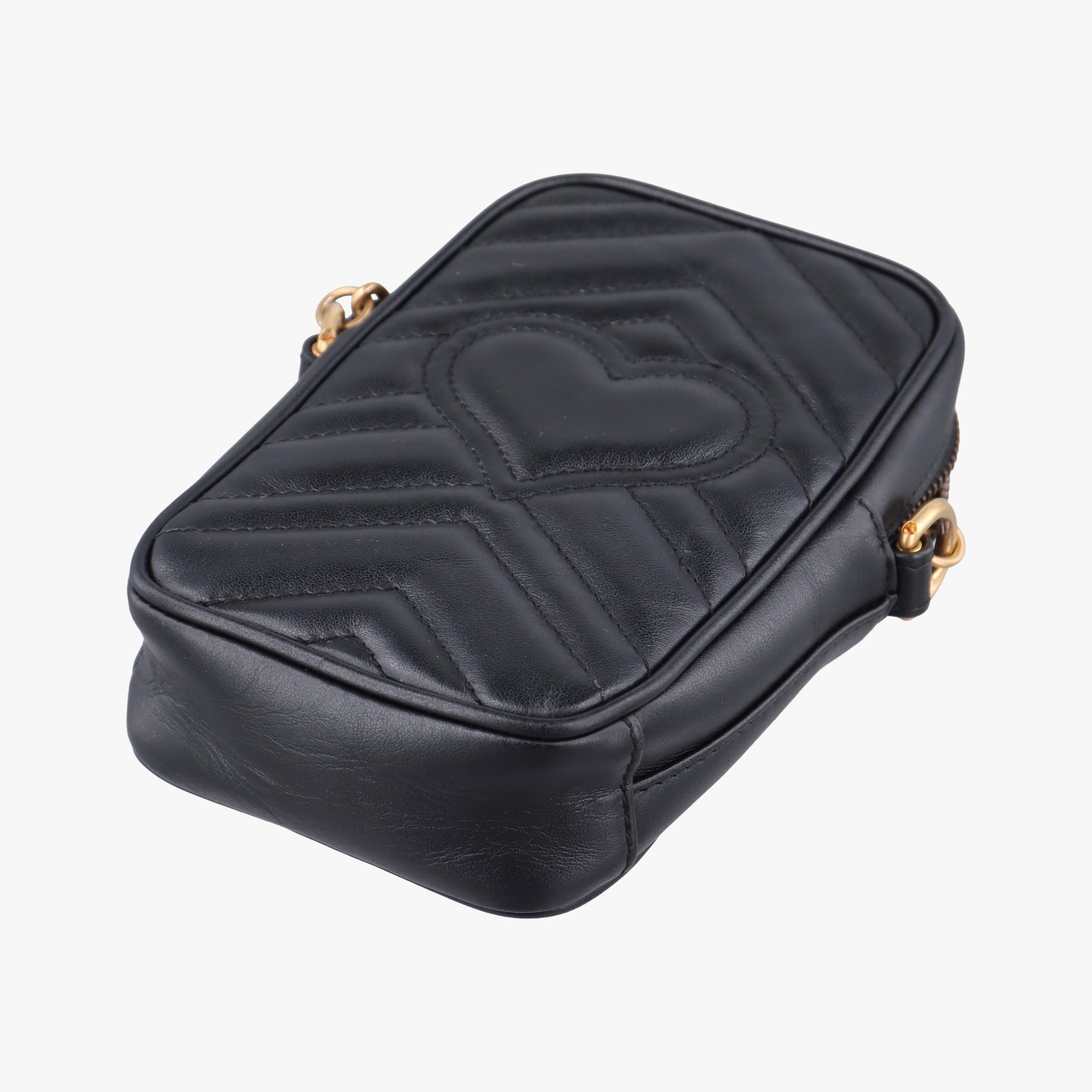 Pre-owned Gucci GG Marmont Black Leather 598597 shoulderbag | stylenewstar