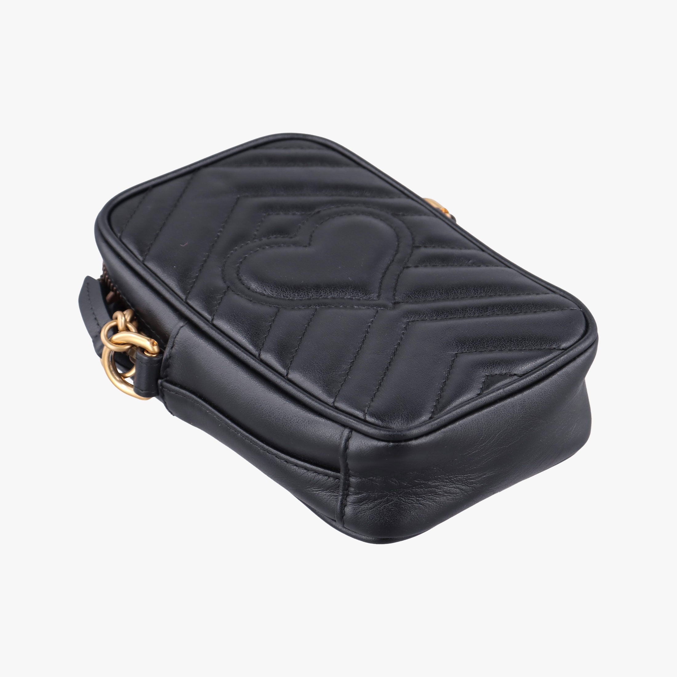 Pre-owned Gucci GG Marmont Black Leather 598597 shoulderbag | stylenewstar