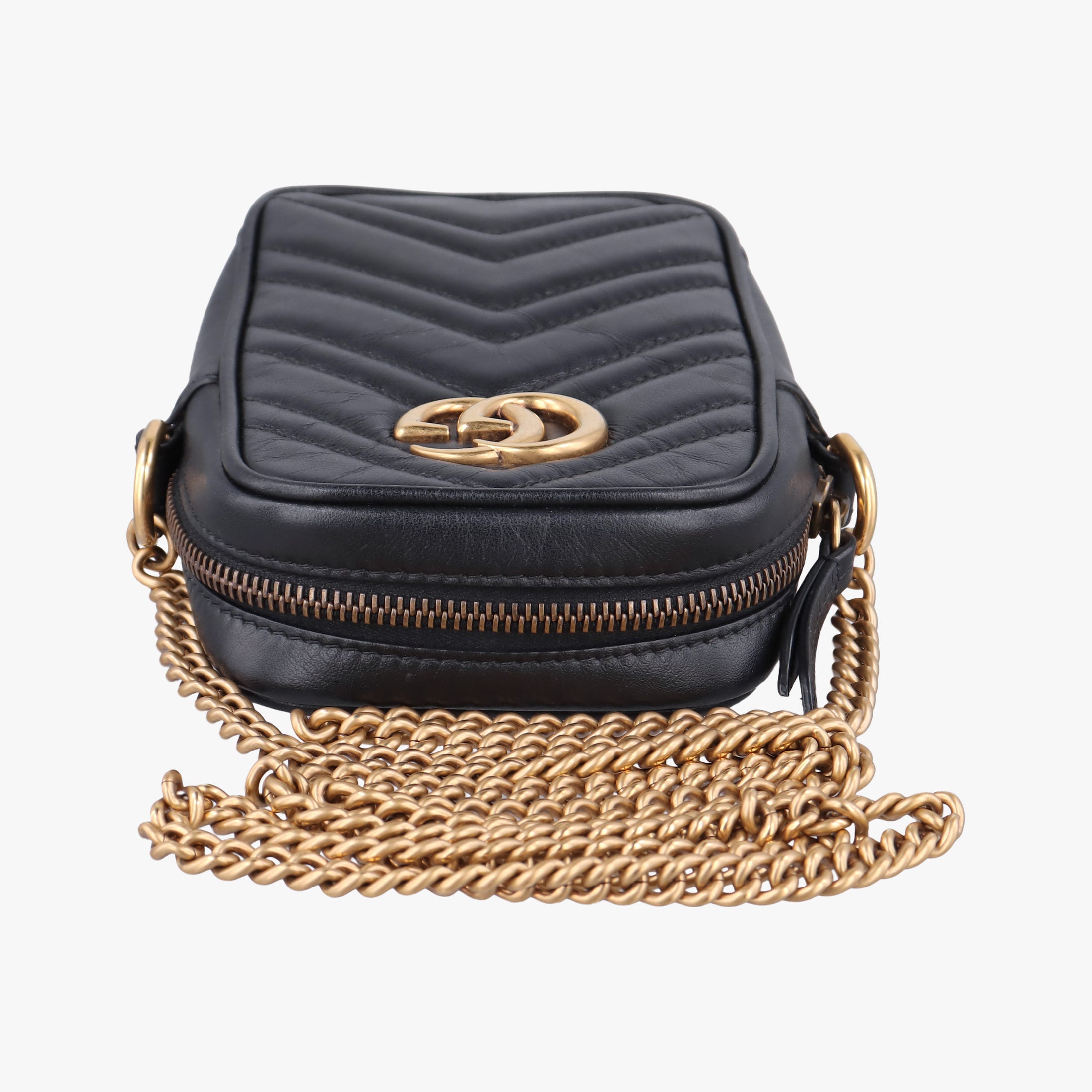 Pre-owned Gucci GG Marmont Black Leather 598597 shoulderbag | stylenewstar