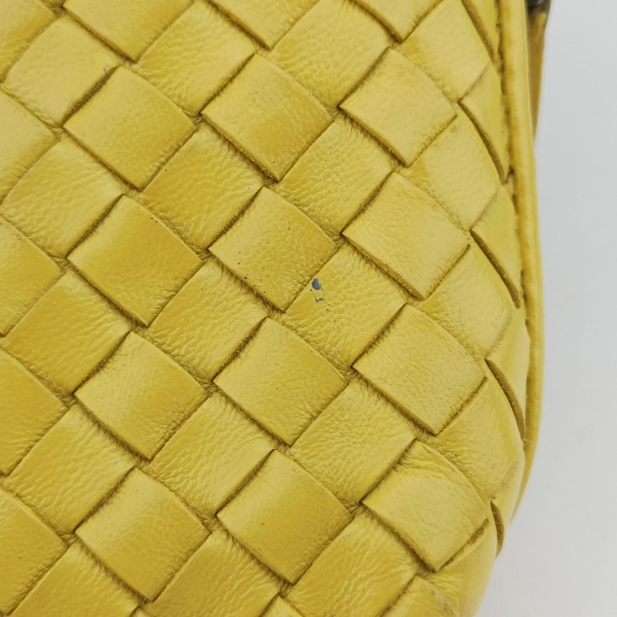 Pre-owned Bottega Veneta NODINI Intrecciato Yellow lambskin  shoulderbag | stylenewstar