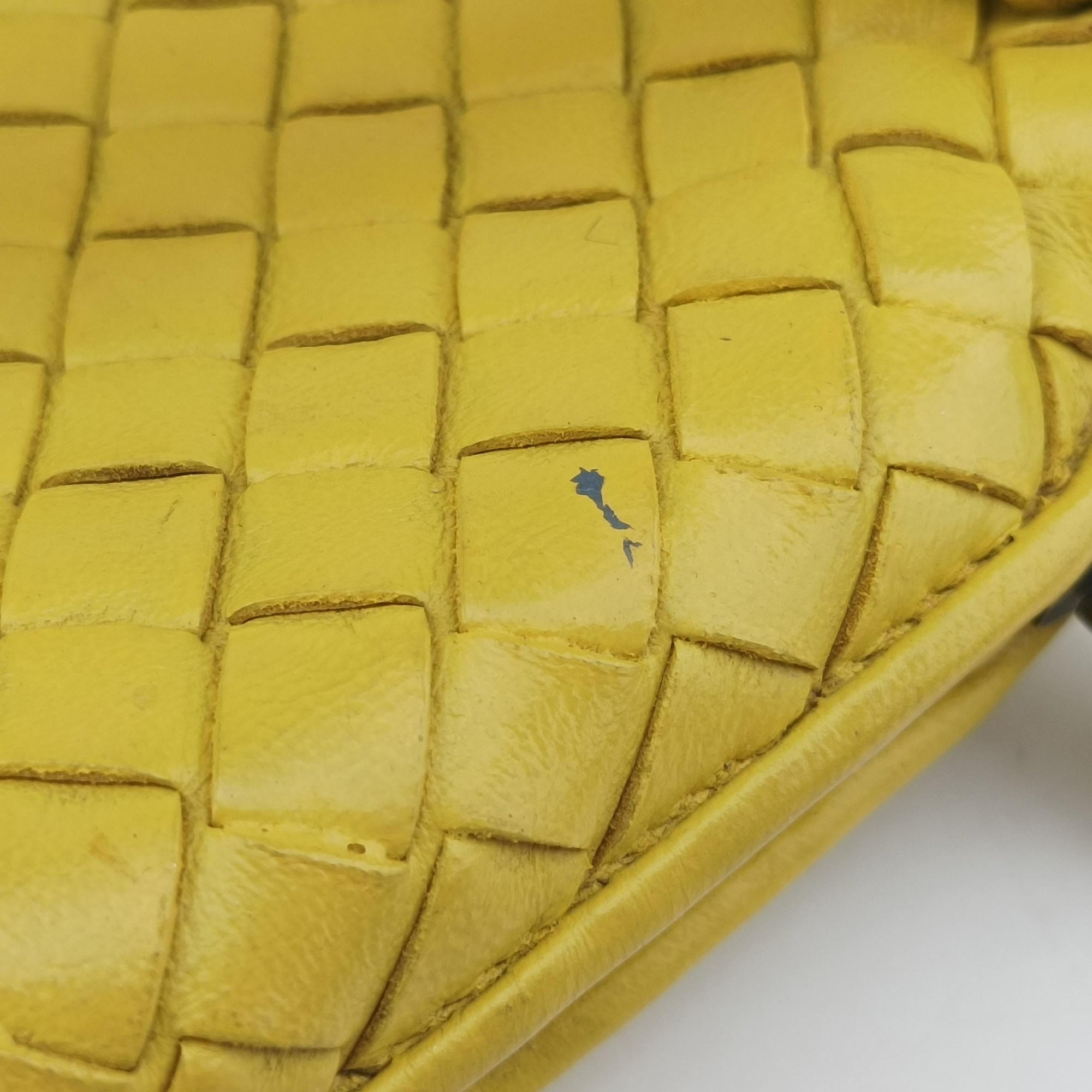 Pre-owned Bottega Veneta NODINI Intrecciato Yellow lambskin  shoulderbag | stylenewstar