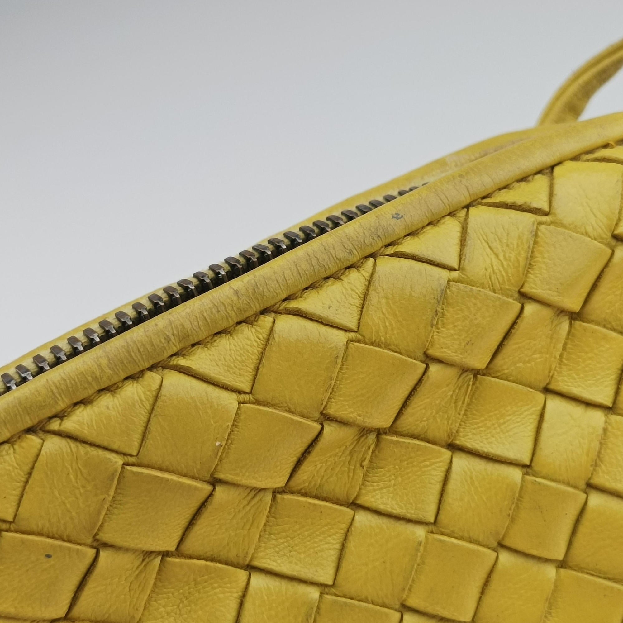 Pre-owned Bottega Veneta NODINI Intrecciato Yellow lambskin  shoulderbag | stylenewstar