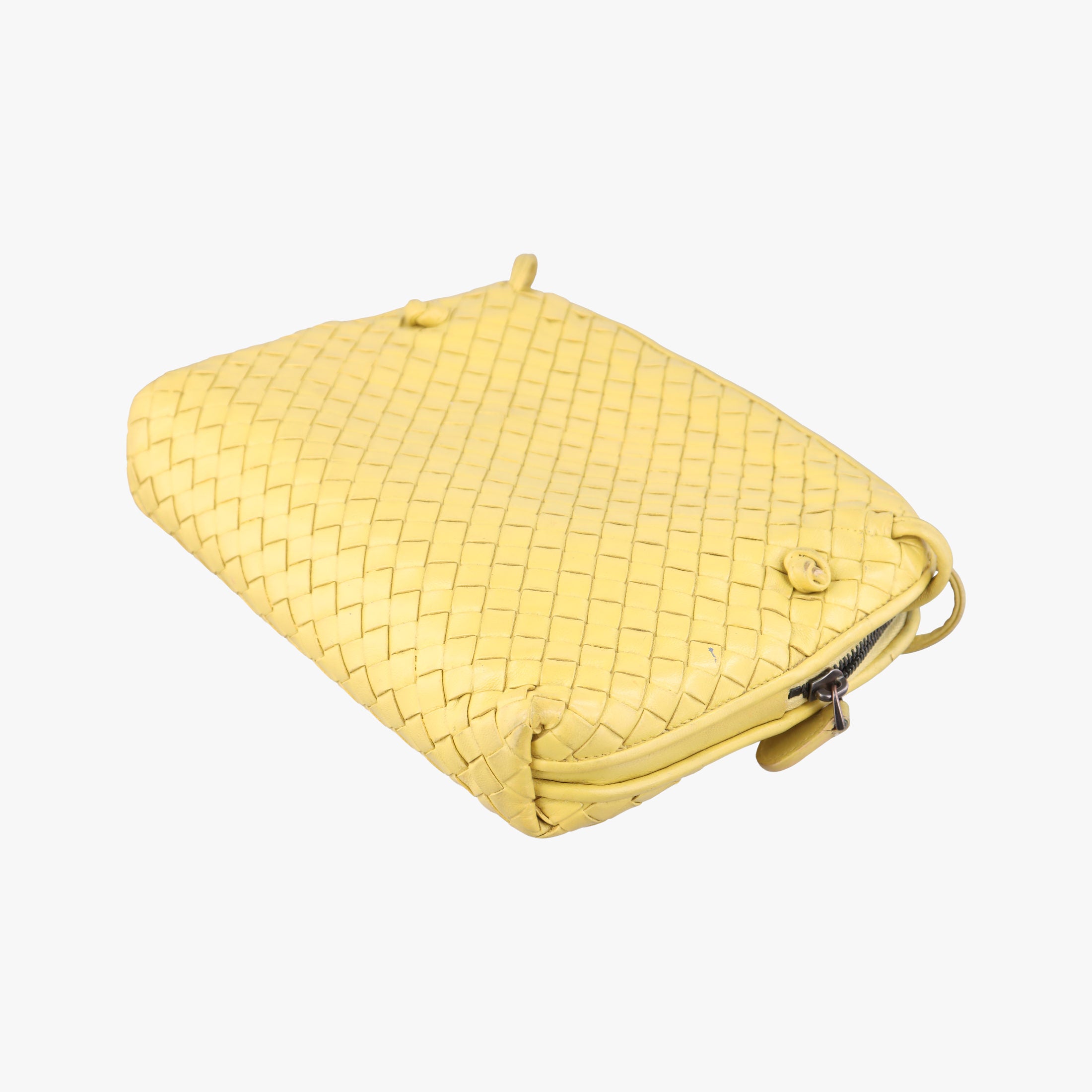 Pre-owned Bottega Veneta NODINI Intrecciato Yellow lambskin  shoulderbag | stylenewstar