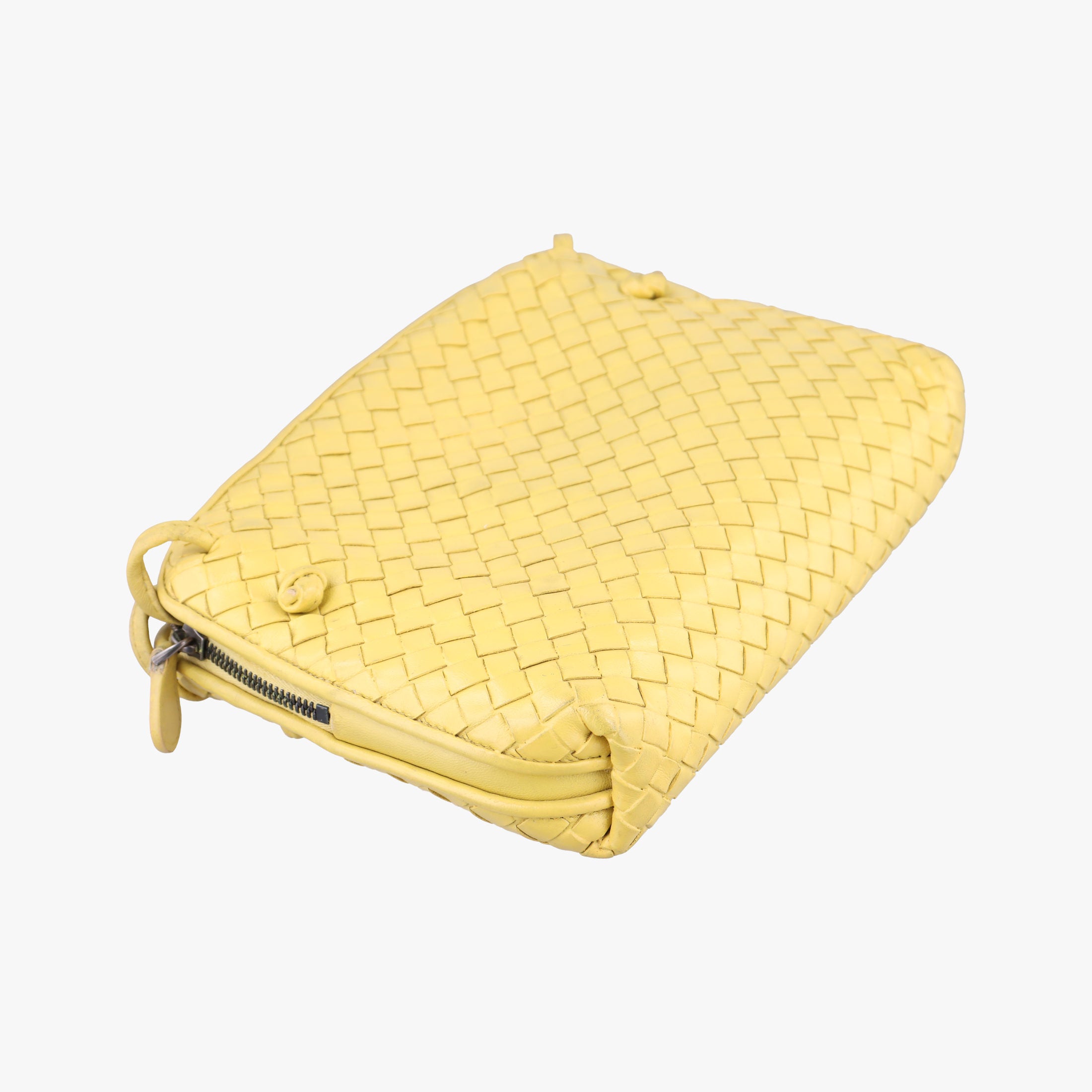 Pre-owned Bottega Veneta NODINI Intrecciato Yellow lambskin  shoulderbag | stylenewstar