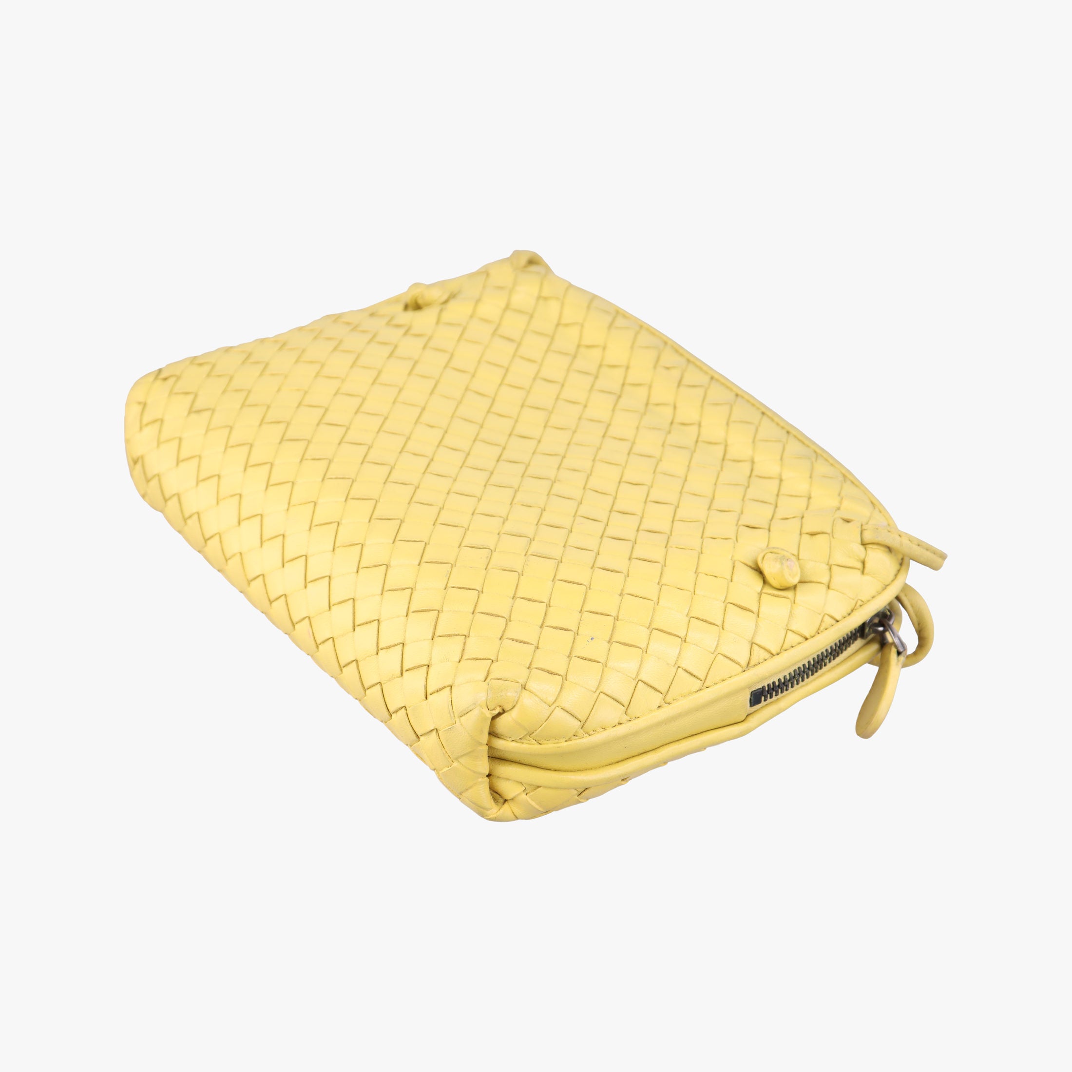 Pre-owned Bottega Veneta NODINI Intrecciato Yellow lambskin  shoulderbag | stylenewstar