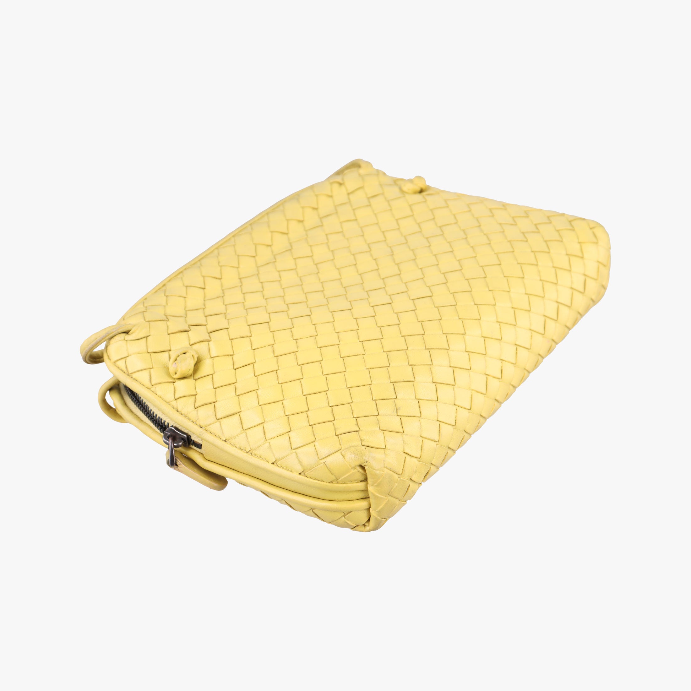 Pre-owned Bottega Veneta NODINI Intrecciato Yellow lambskin  shoulderbag | stylenewstar