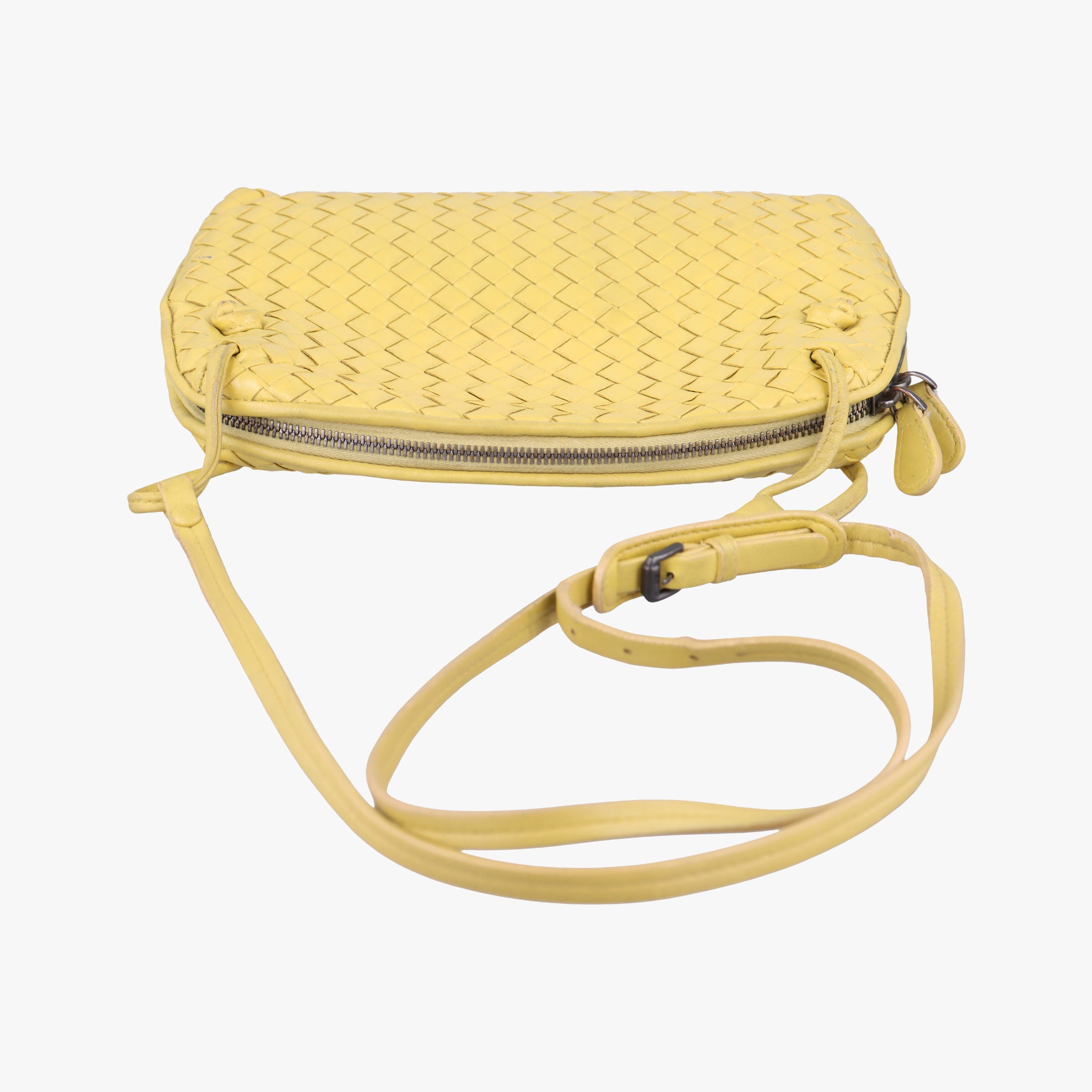 Pre-owned Bottega Veneta NODINI Intrecciato Yellow lambskin  shoulderbag | stylenewstar