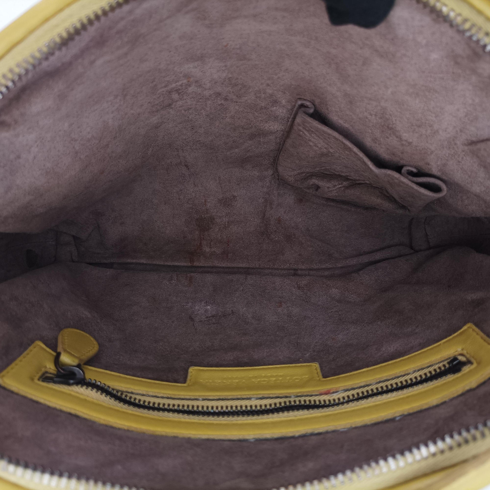 Pre-owned Bottega Veneta NODINI Intrecciato Yellow lambskin  shoulderbag | stylenewstar