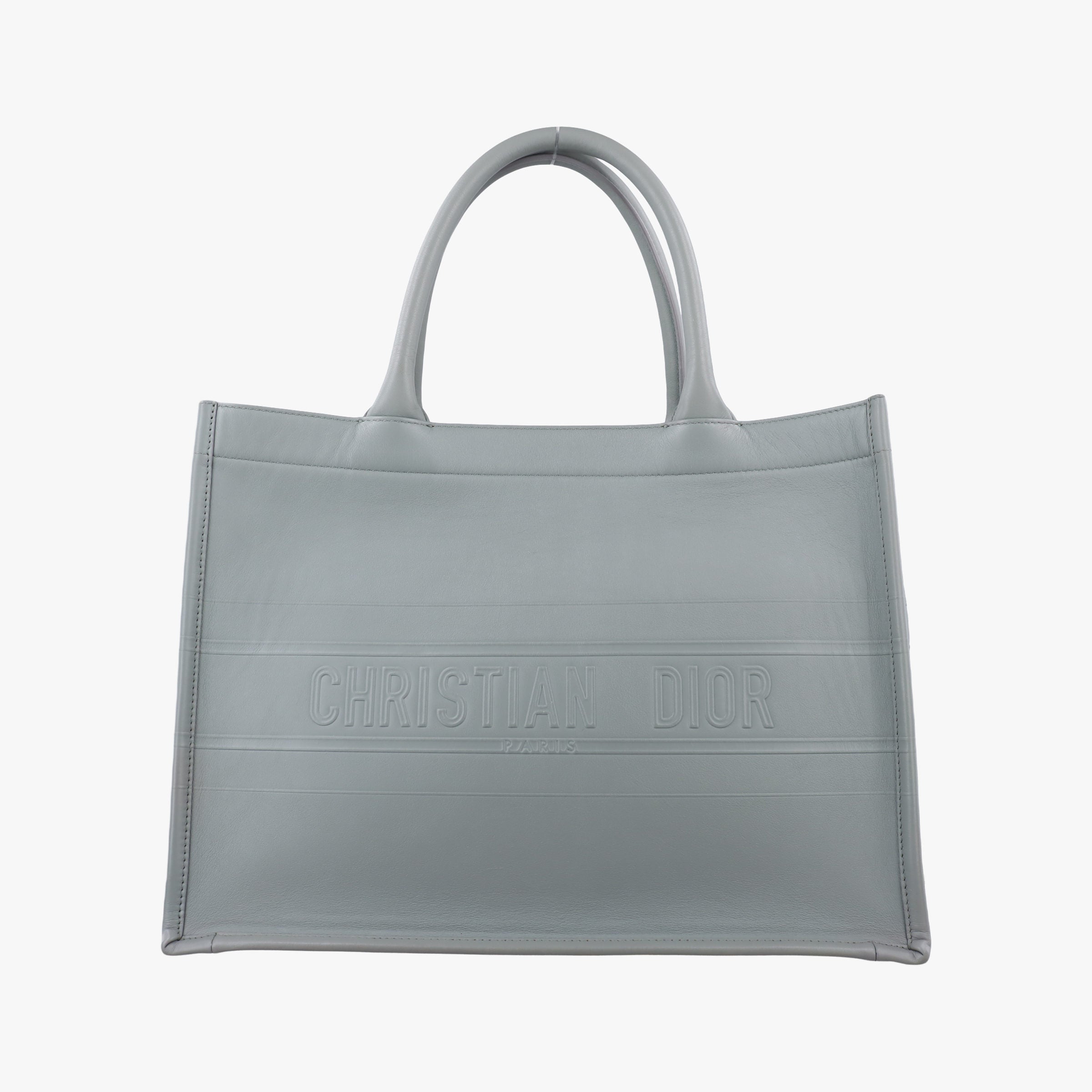 Secondhand Christian Dior Book Tote Bag Grey leather  handbag | stylenewstar