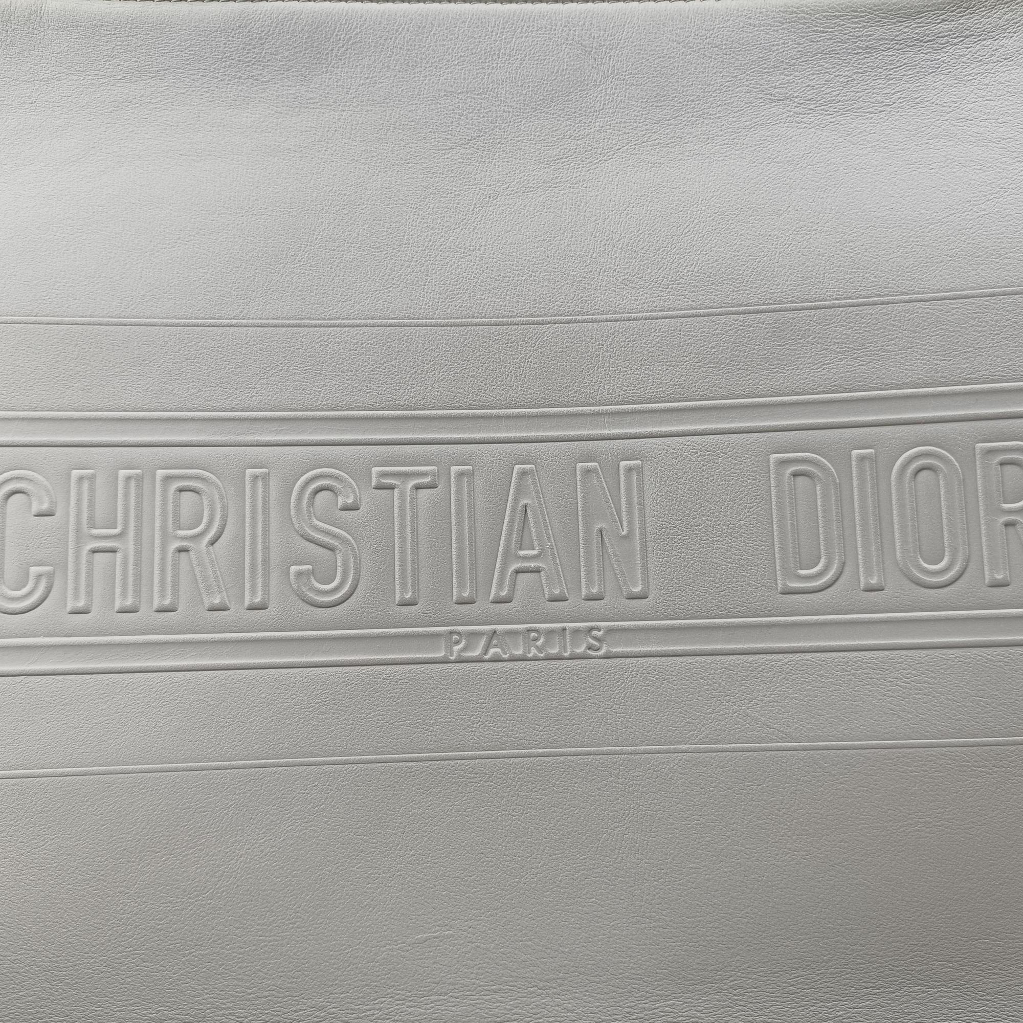 Secondhand Christian Dior Book Tote Bag Grey leather  handbag | stylenewstar