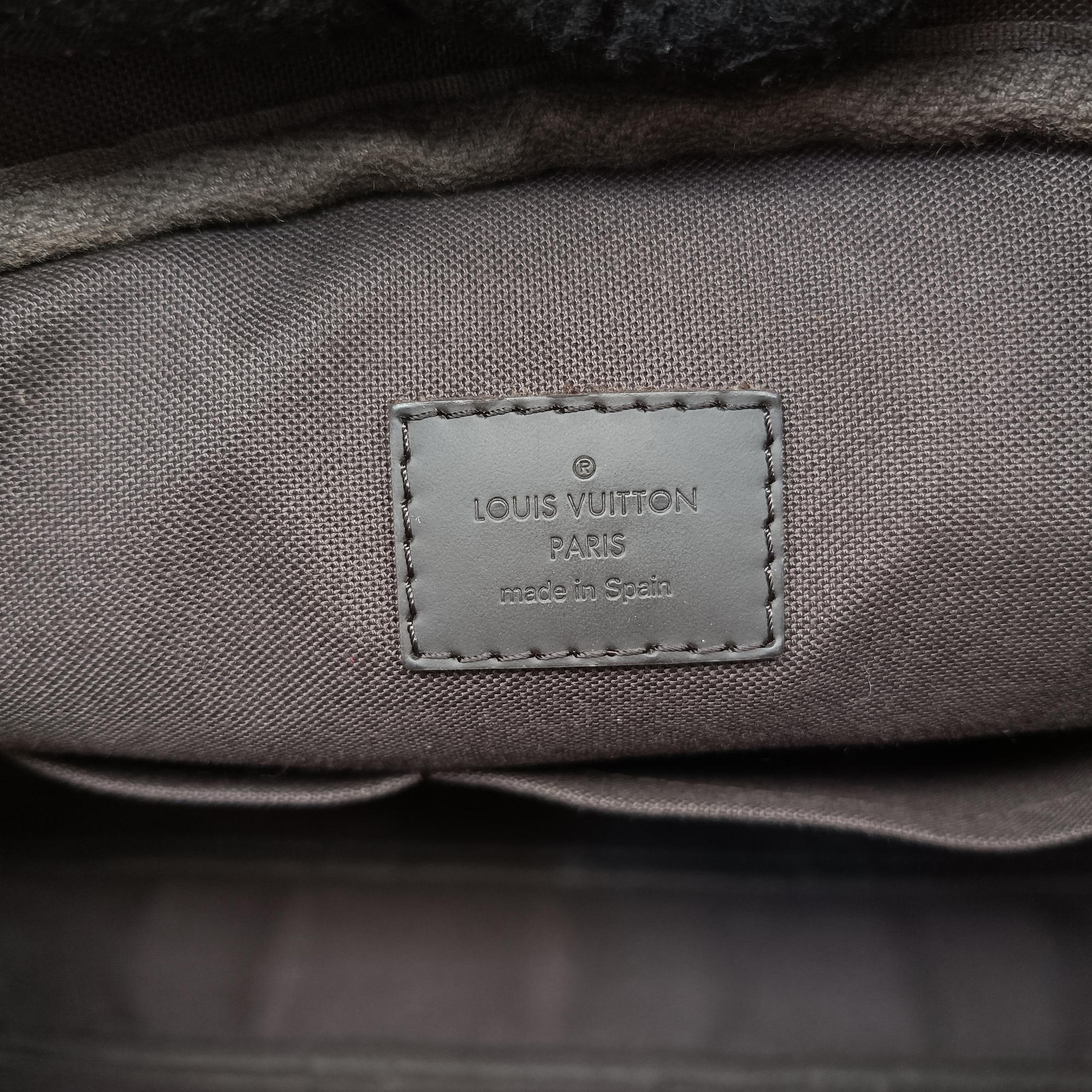 Pre-owned Louis Vuitton Porte Documents Voyage EBENE Damier Canvas N41466 handbag | stylenewstar