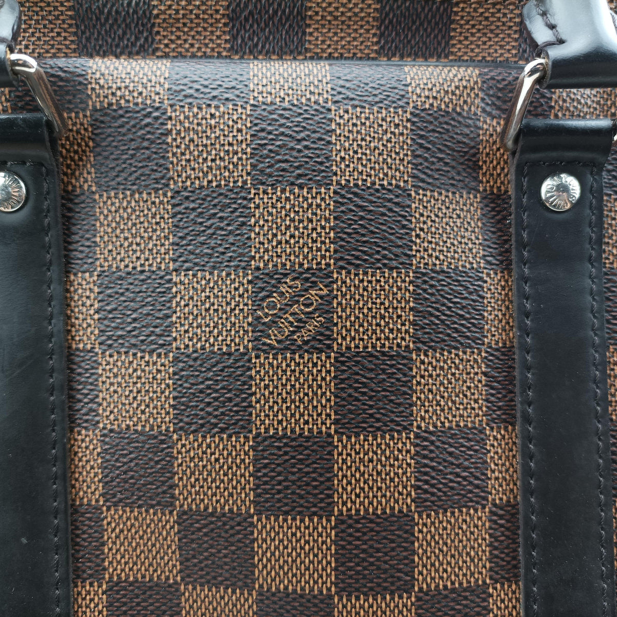 Pre-owned Louis Vuitton Porte Documents Voyage EBENE Damier Canvas N41466 handbag | stylenewstar