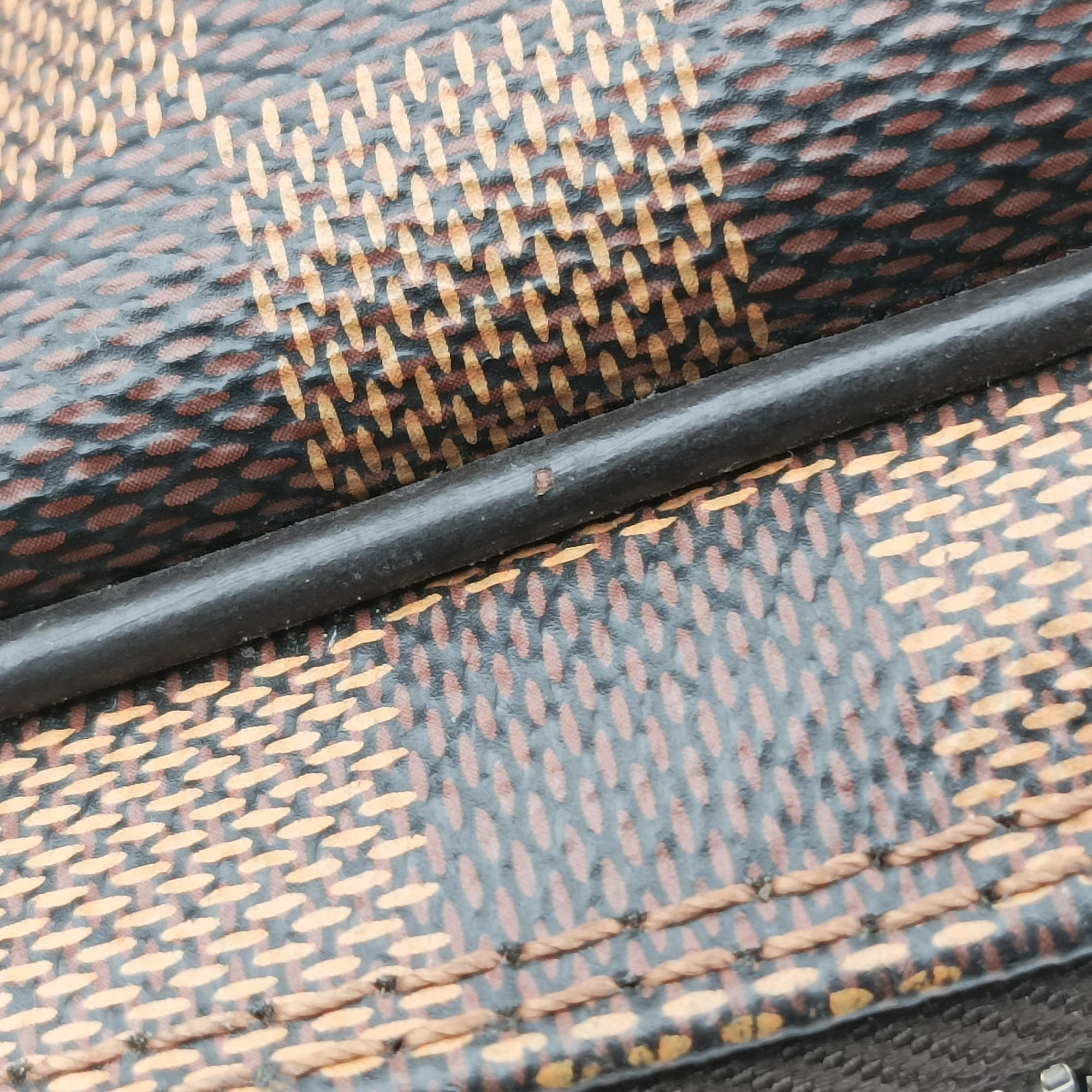 Pre-owned Louis Vuitton Porte Documents Voyage EBENE Damier Canvas N41466 handbag | stylenewstar