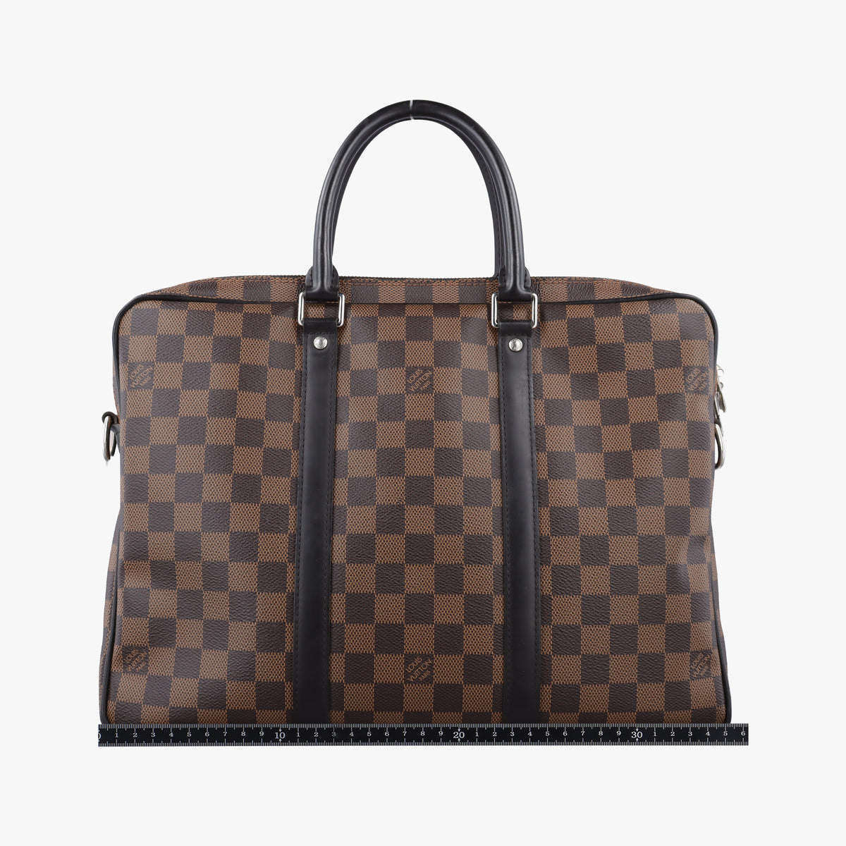Pre-owned Louis Vuitton Porte Documents Voyage EBENE Damier Canvas N41466 handbag | stylenewstar