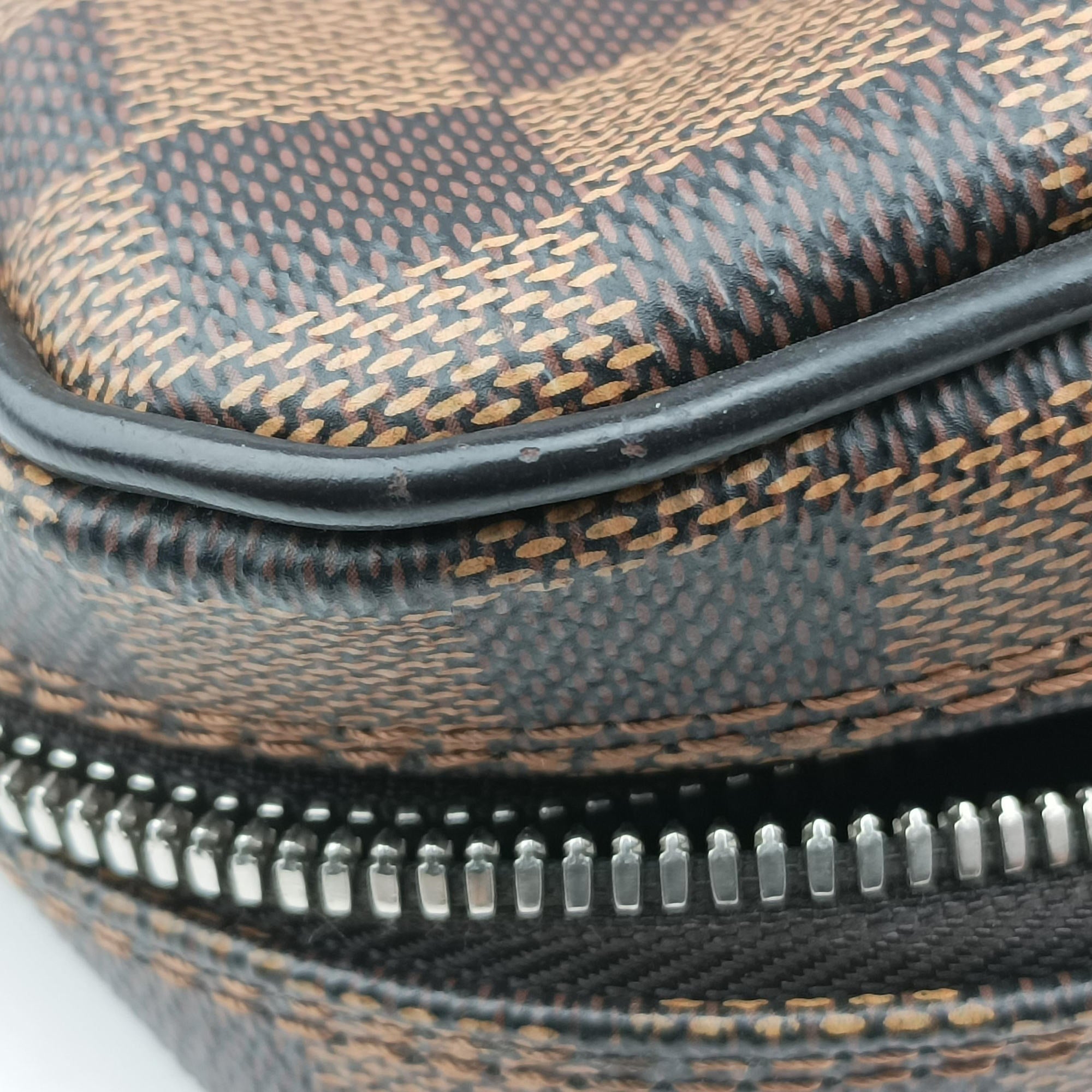Pre-owned Louis Vuitton Porte Documents Voyage EBENE Damier Canvas N41466 handbag | stylenewstar