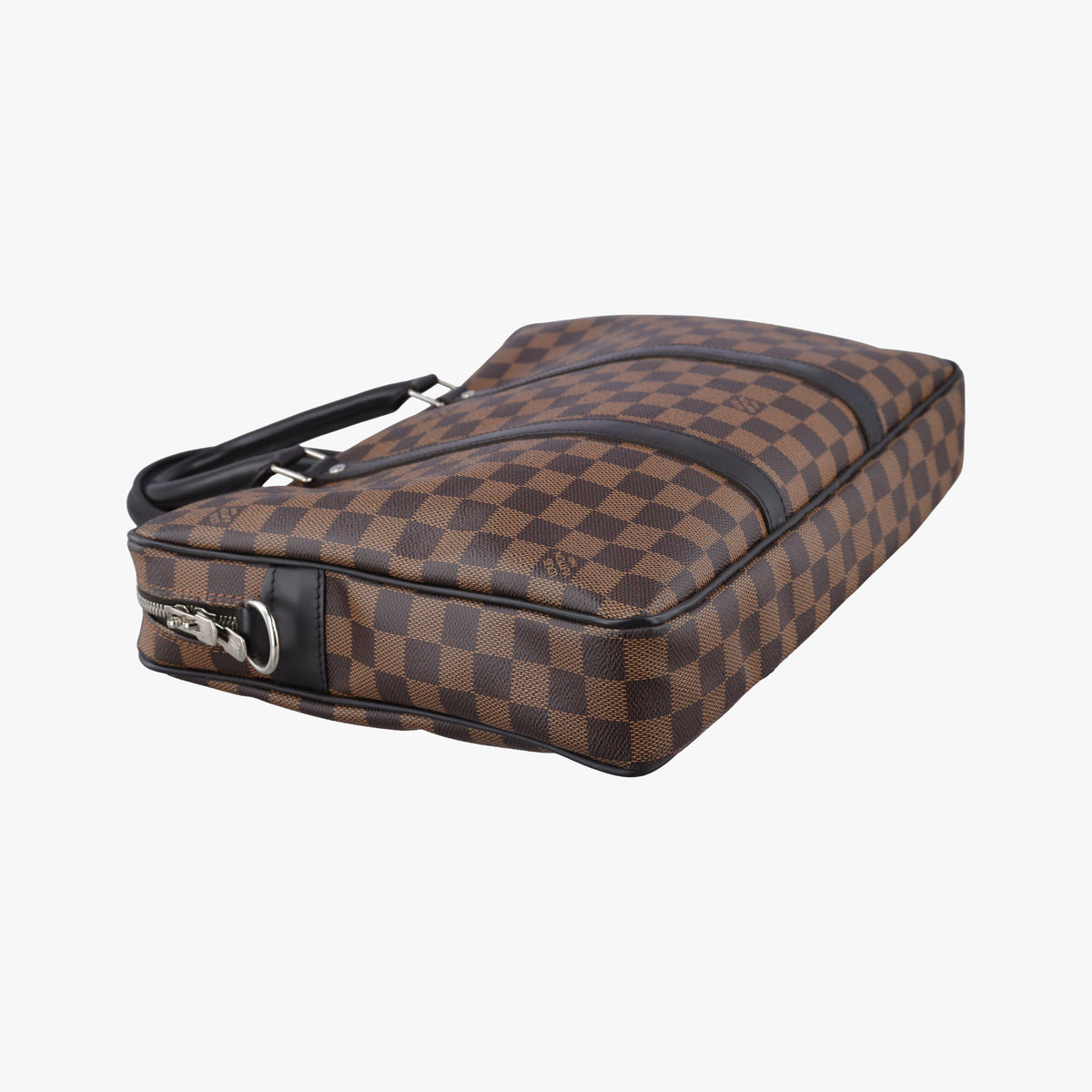 Pre-owned Louis Vuitton Porte Documents Voyage EBENE Damier Canvas N41466 handbag | stylenewstar