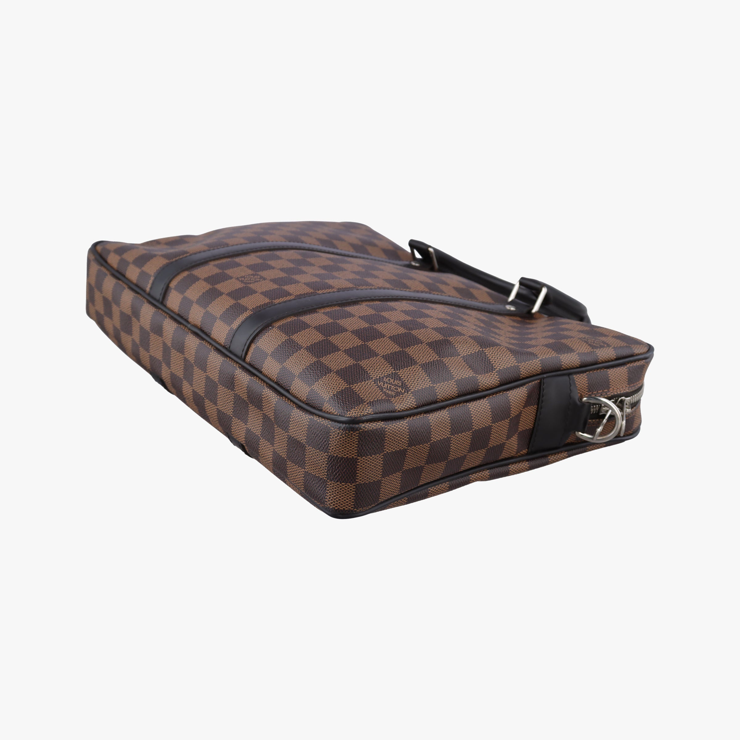 Pre-owned Louis Vuitton Porte Documents Voyage EBENE Damier Canvas N41466 handbag | stylenewstar
