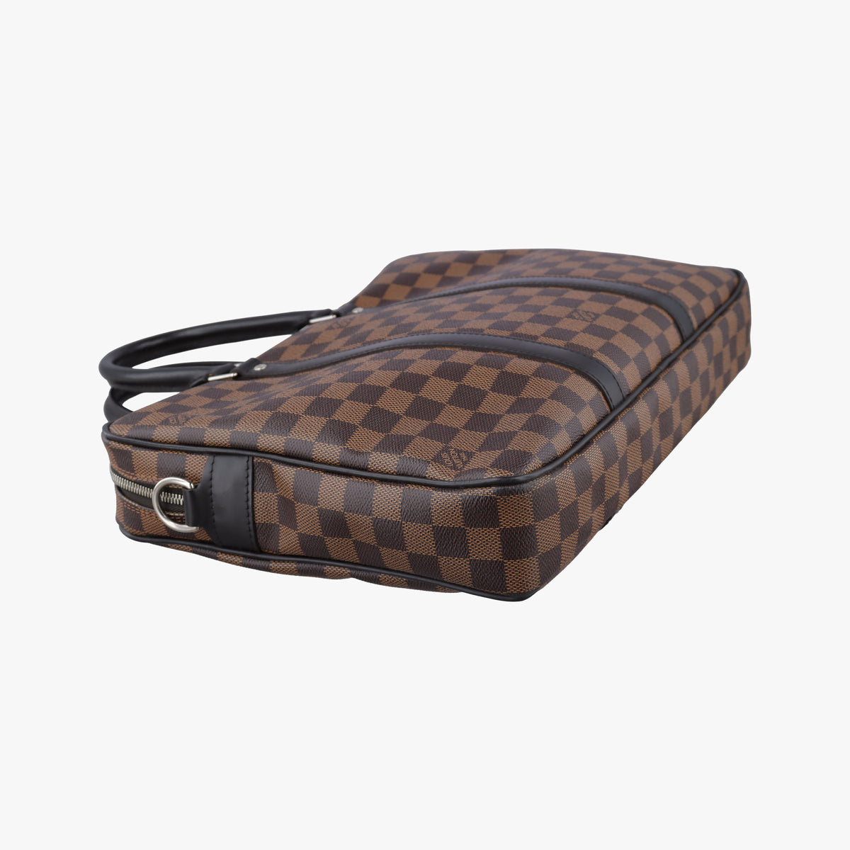 Pre-owned Louis Vuitton Porte Documents Voyage EBENE Damier Canvas N41466 handbag | stylenewstar