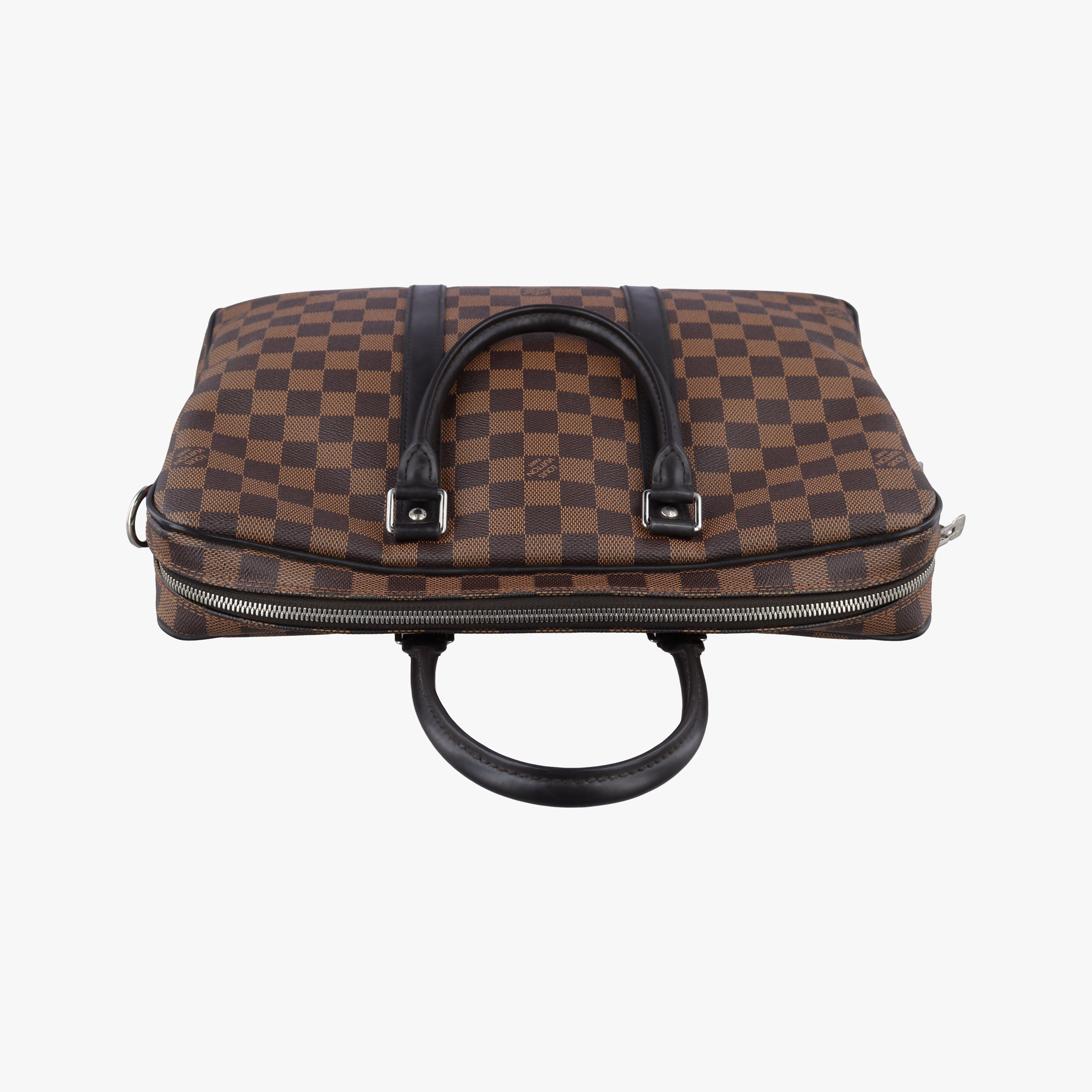 Pre-owned Louis Vuitton Porte Documents Voyage EBENE Damier Canvas N41466 handbag | stylenewstar