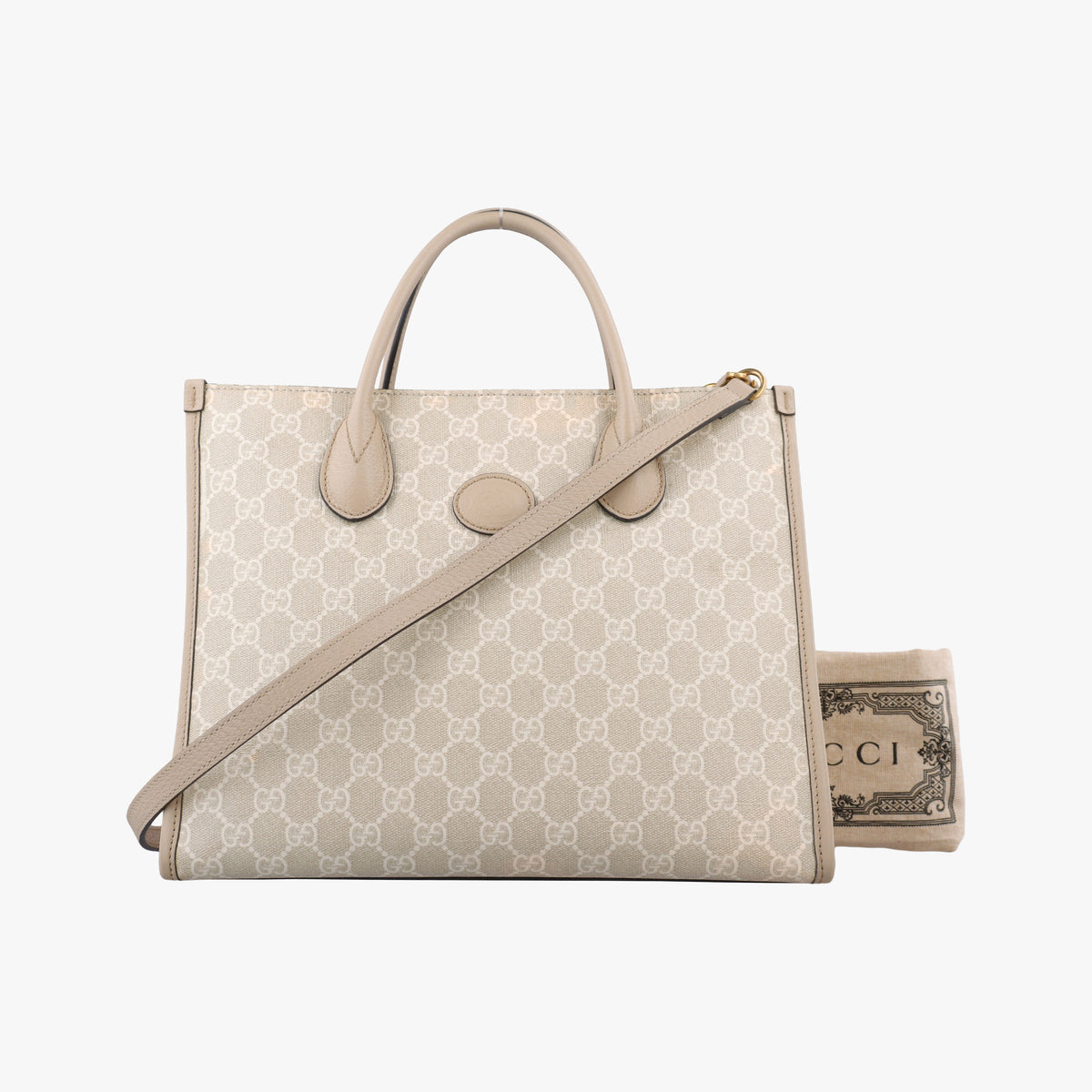 Pre-owned Gucci Interlocking G Beige PVC coated canvas×Leather 659983 shoulderbag | stylenewstar