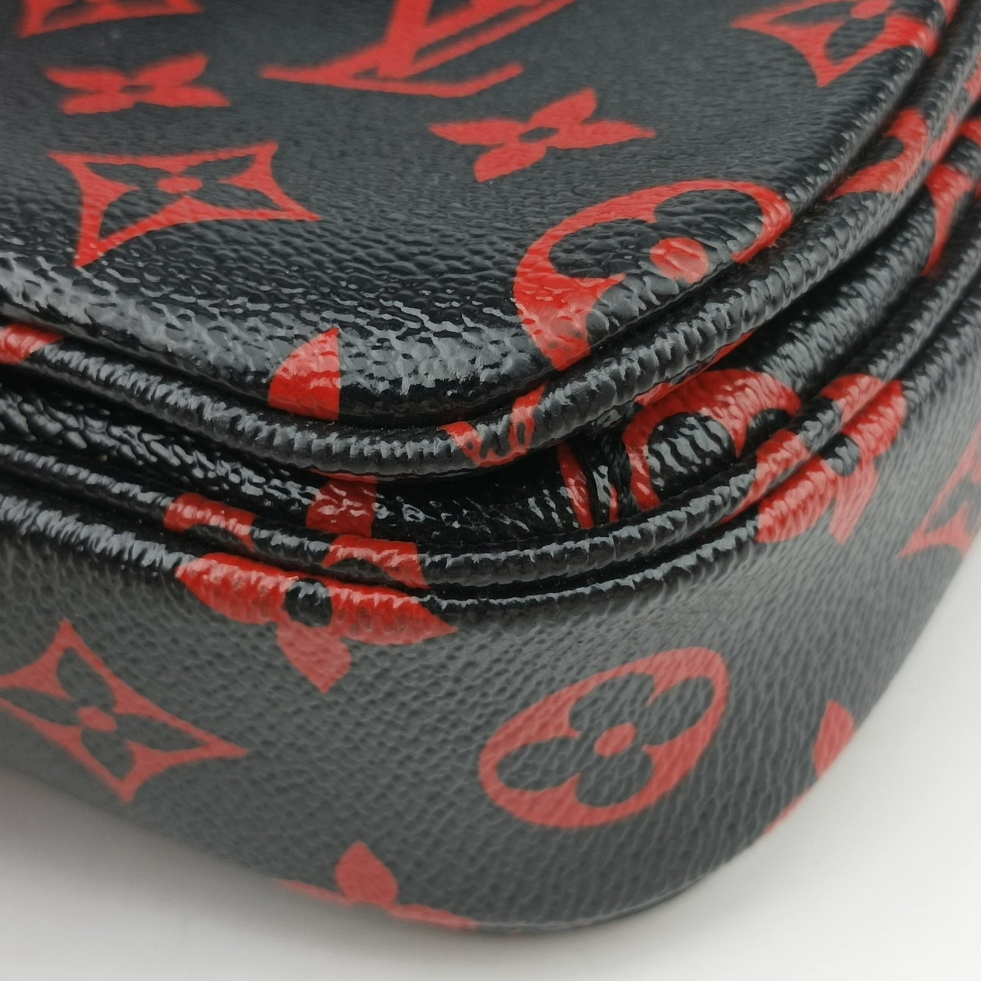 Pre-owned Louis Vuitton Pochette Metis MM Noir×ROUGE Monogram Infrarouge M41462 shoulderbag | stylenewstar