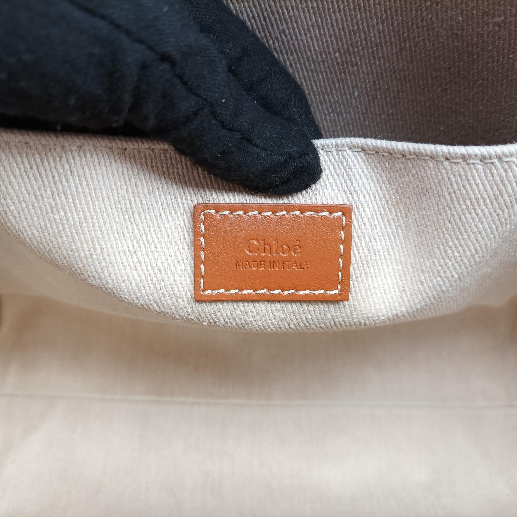 Secondhand Chloe Woody Brown×Black canvas  handbag | stylenewstar