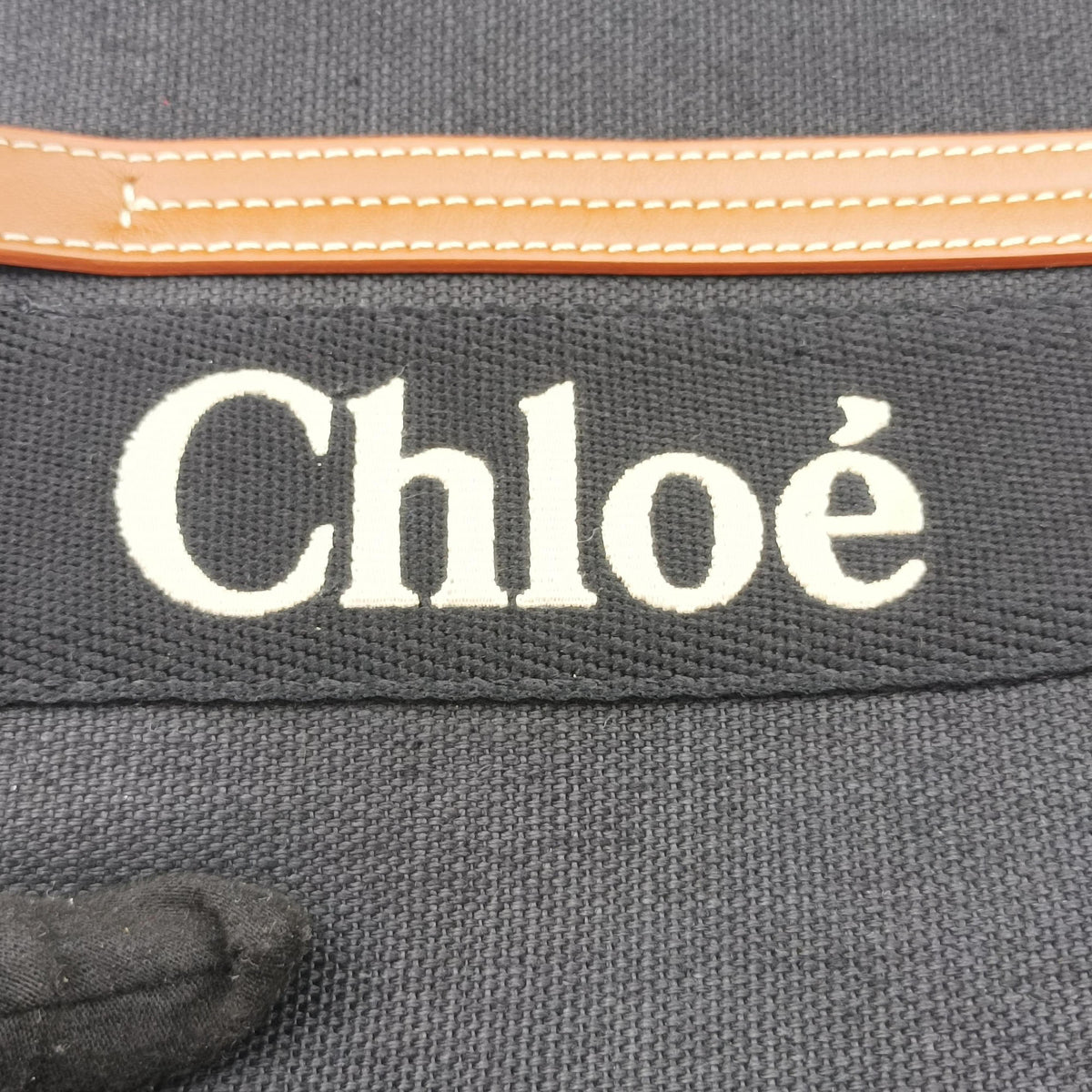 Secondhand Chloe Woody Brown×Black canvas  handbag | stylenewstar