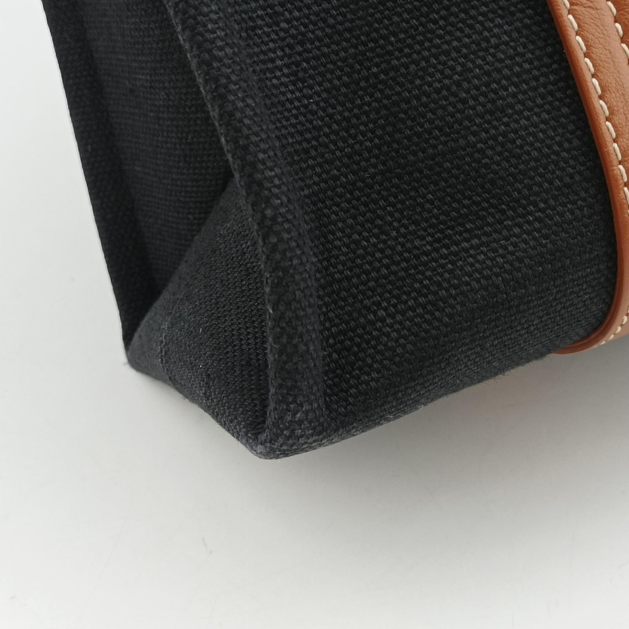 Secondhand Chloe Woody Brown×Black canvas  handbag | stylenewstar