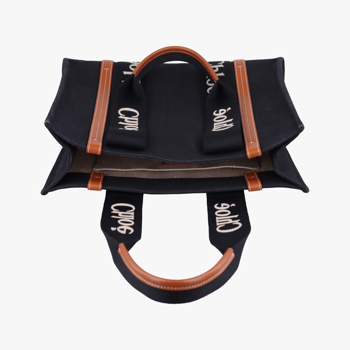 Secondhand Chloe Woody Brown×Black canvas  handbag | stylenewstar