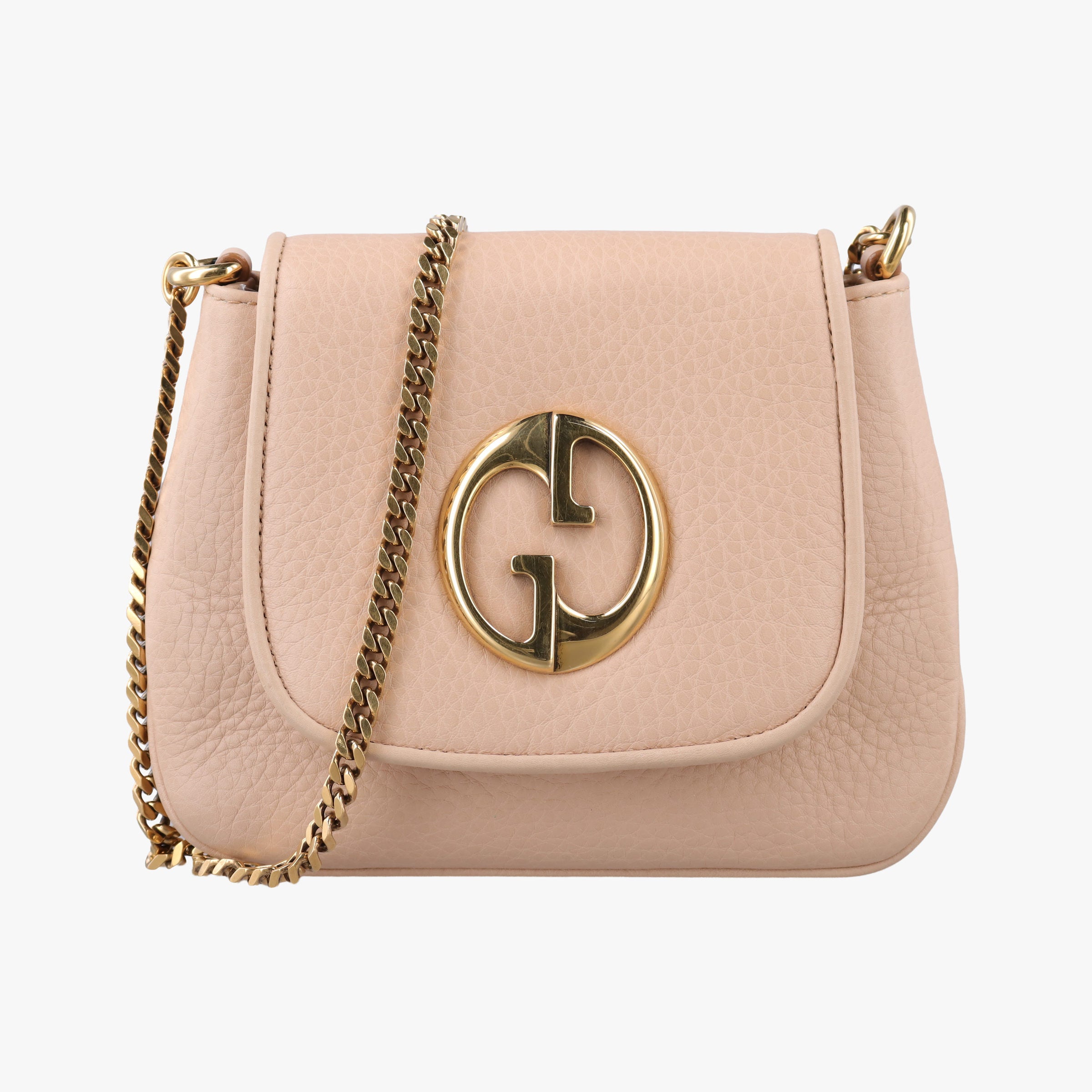 Pre-owned Gucci 1973 Double G Golden-pink Leather 251821 shoulderbag | stylenewstar