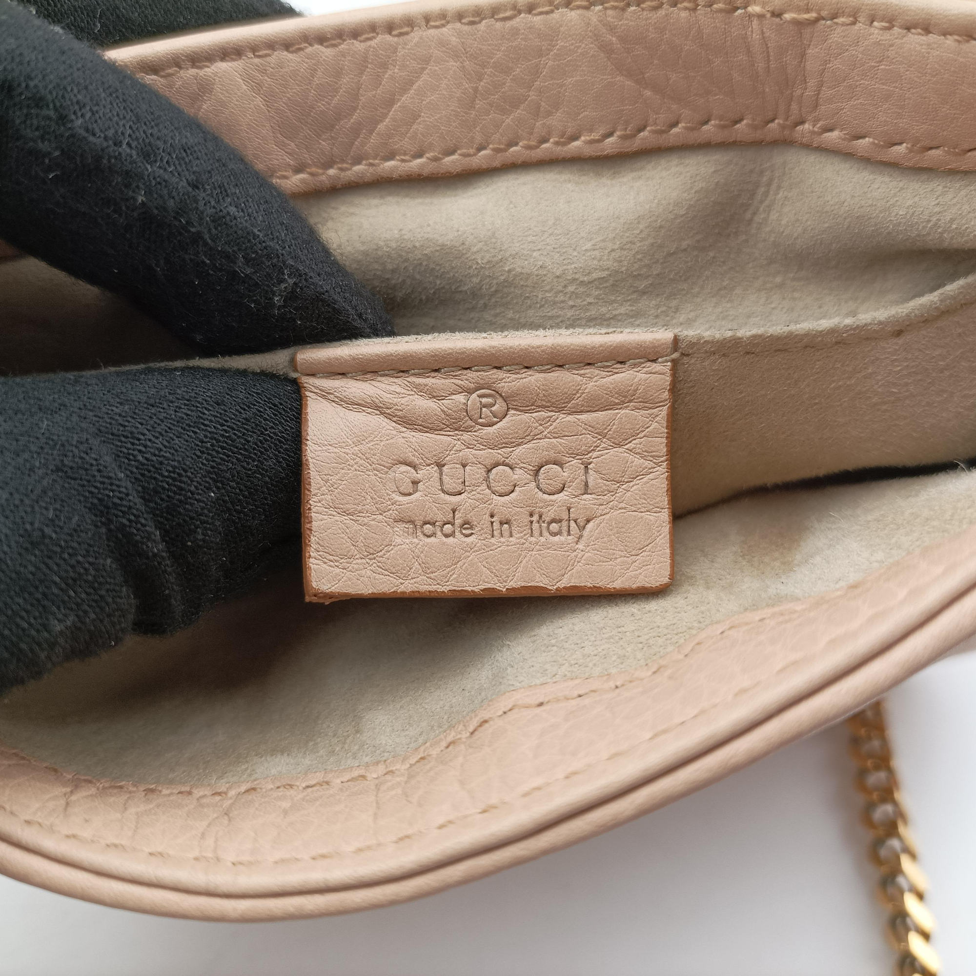 Pre-owned Gucci 1973 Double G Golden-pink Leather 251821 shoulderbag | stylenewstar