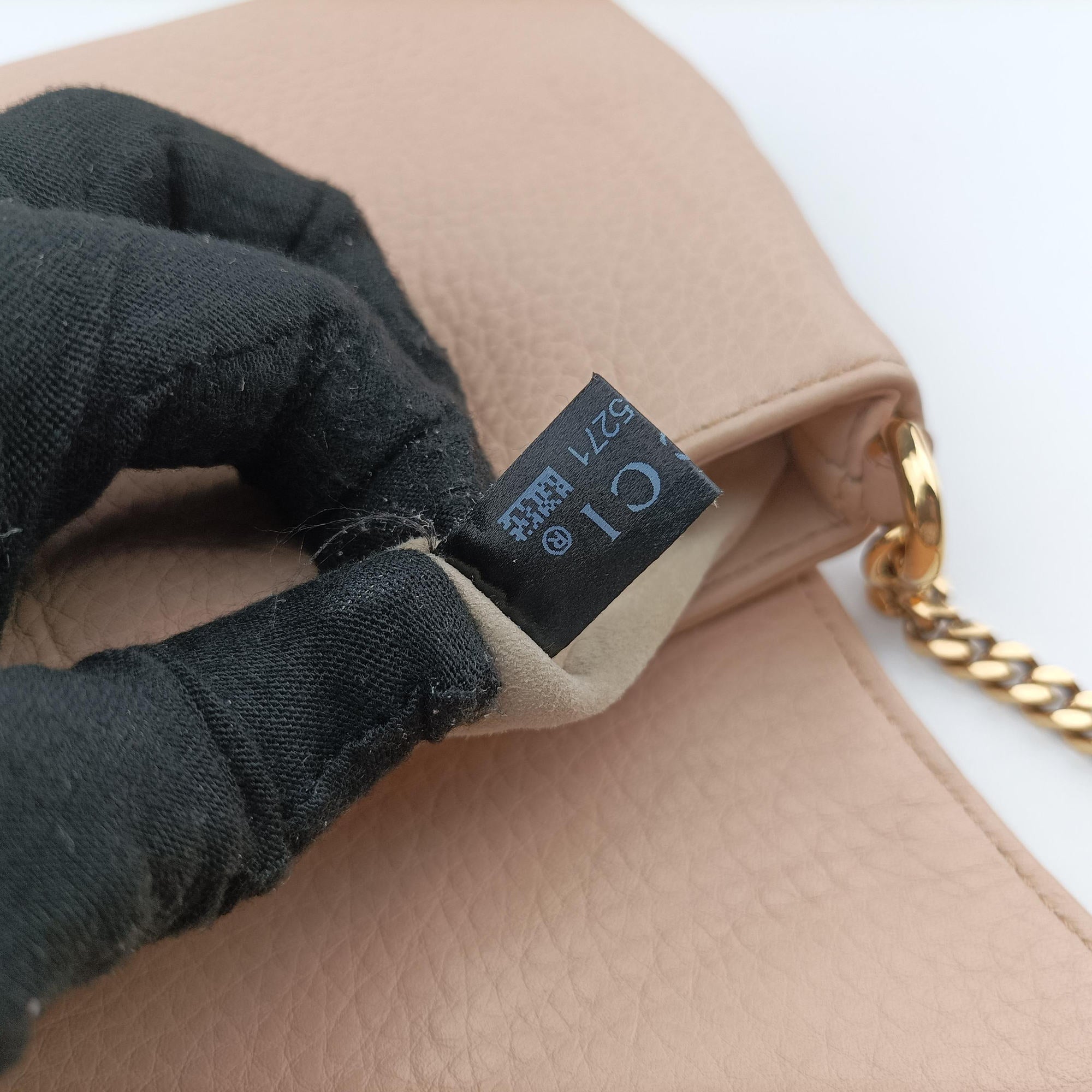 Pre-owned Gucci 1973 Double G Golden-pink Leather 251821 shoulderbag | stylenewstar