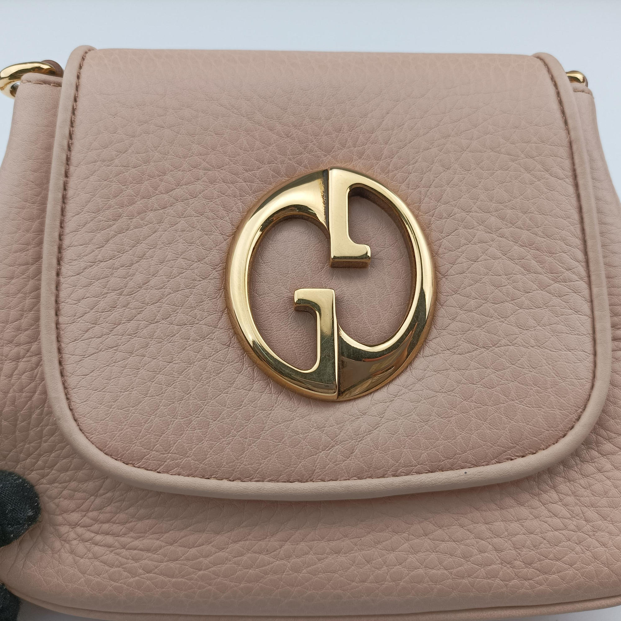 Pre-owned Gucci 1973 Double G Golden-pink Leather 251821 shoulderbag | stylenewstar