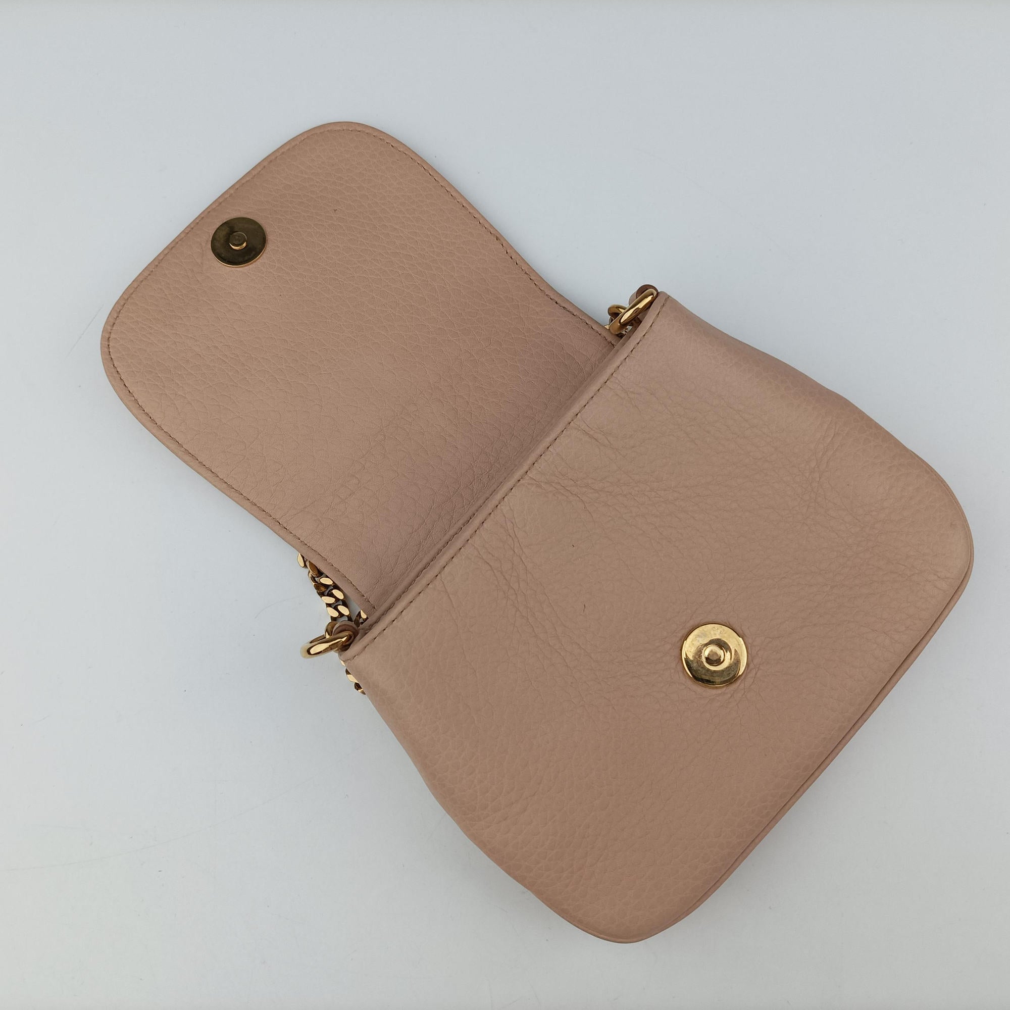 Pre-owned Gucci 1973 Double G Golden-pink Leather 251821 shoulderbag | stylenewstar