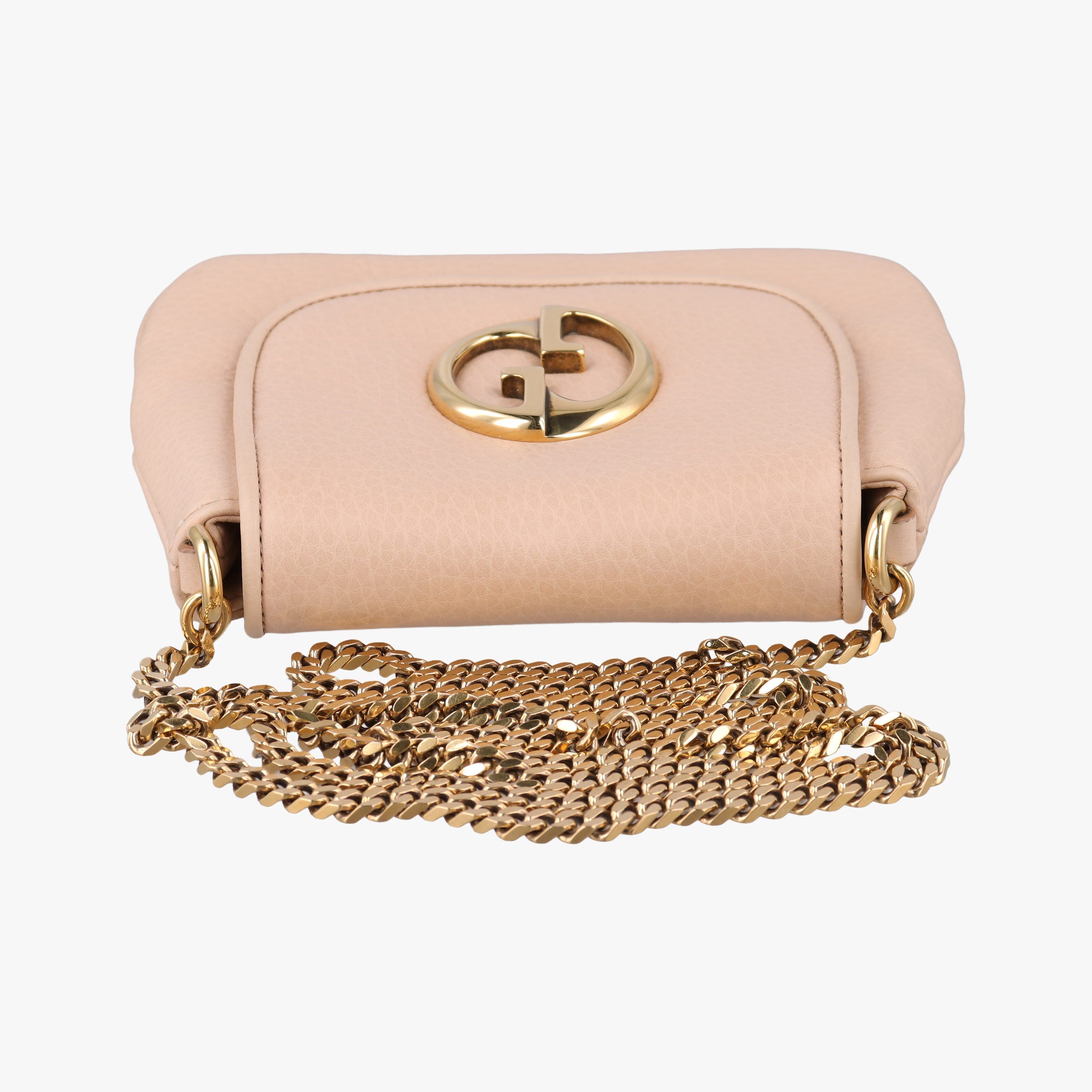 Pre-owned Gucci 1973 Double G Golden-pink Leather 251821 shoulderbag | stylenewstar