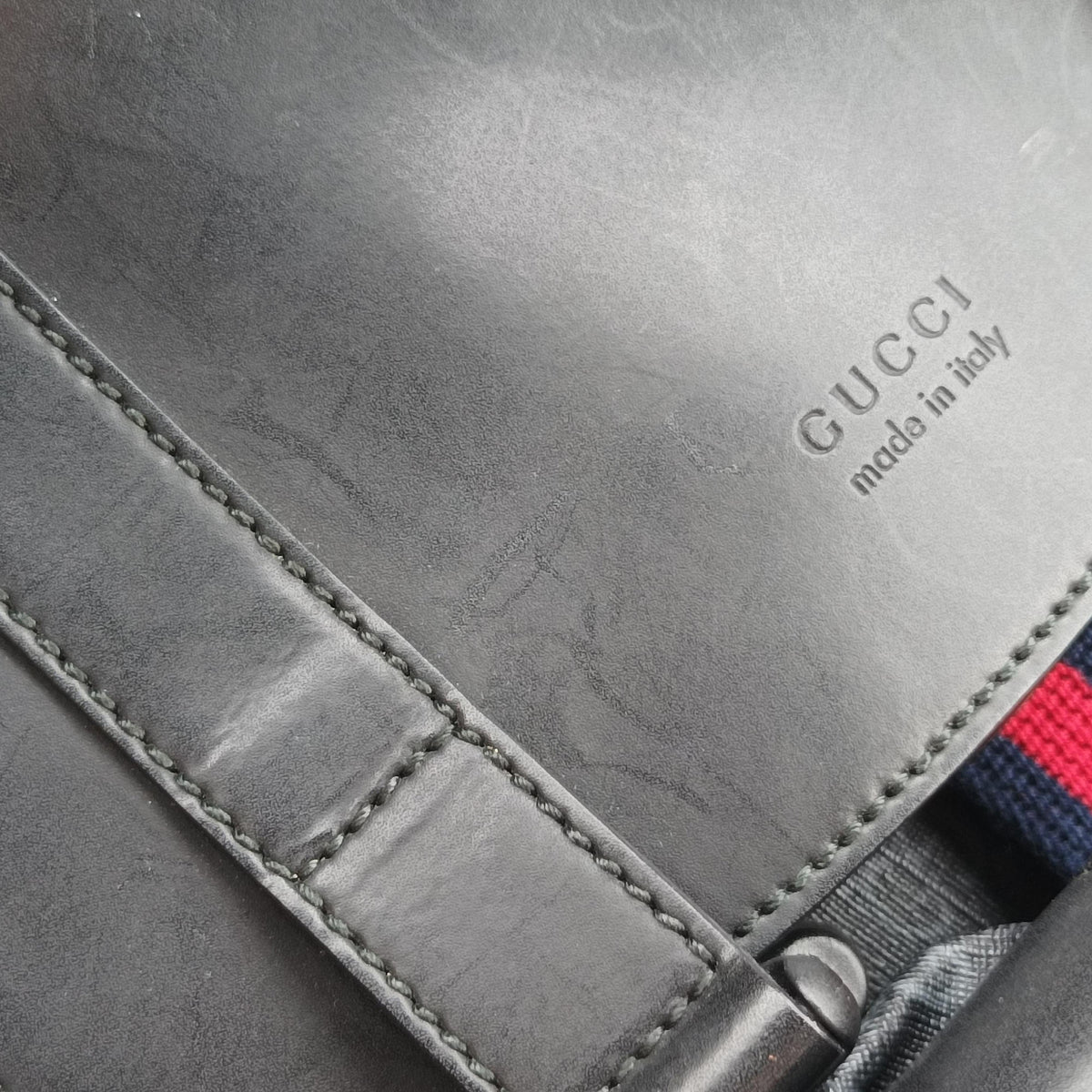 Pre-owned Gucci GG Supreme Black x Gray PVC coated canvas×leather 495563 backpack/rucksack | stylenewstar